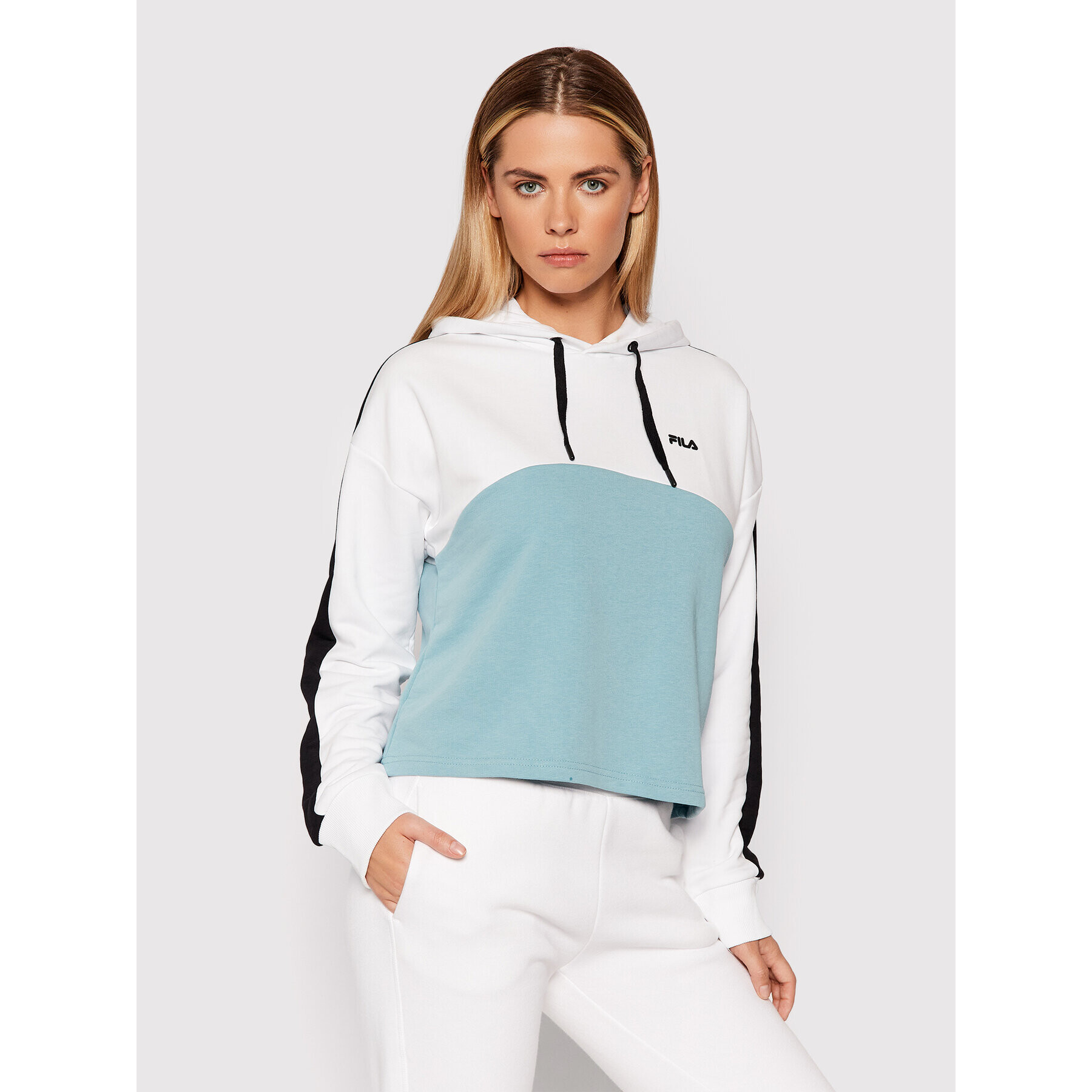 Fila Mikina Damita 688999 Modrá Cropped Fit - Pepit.cz