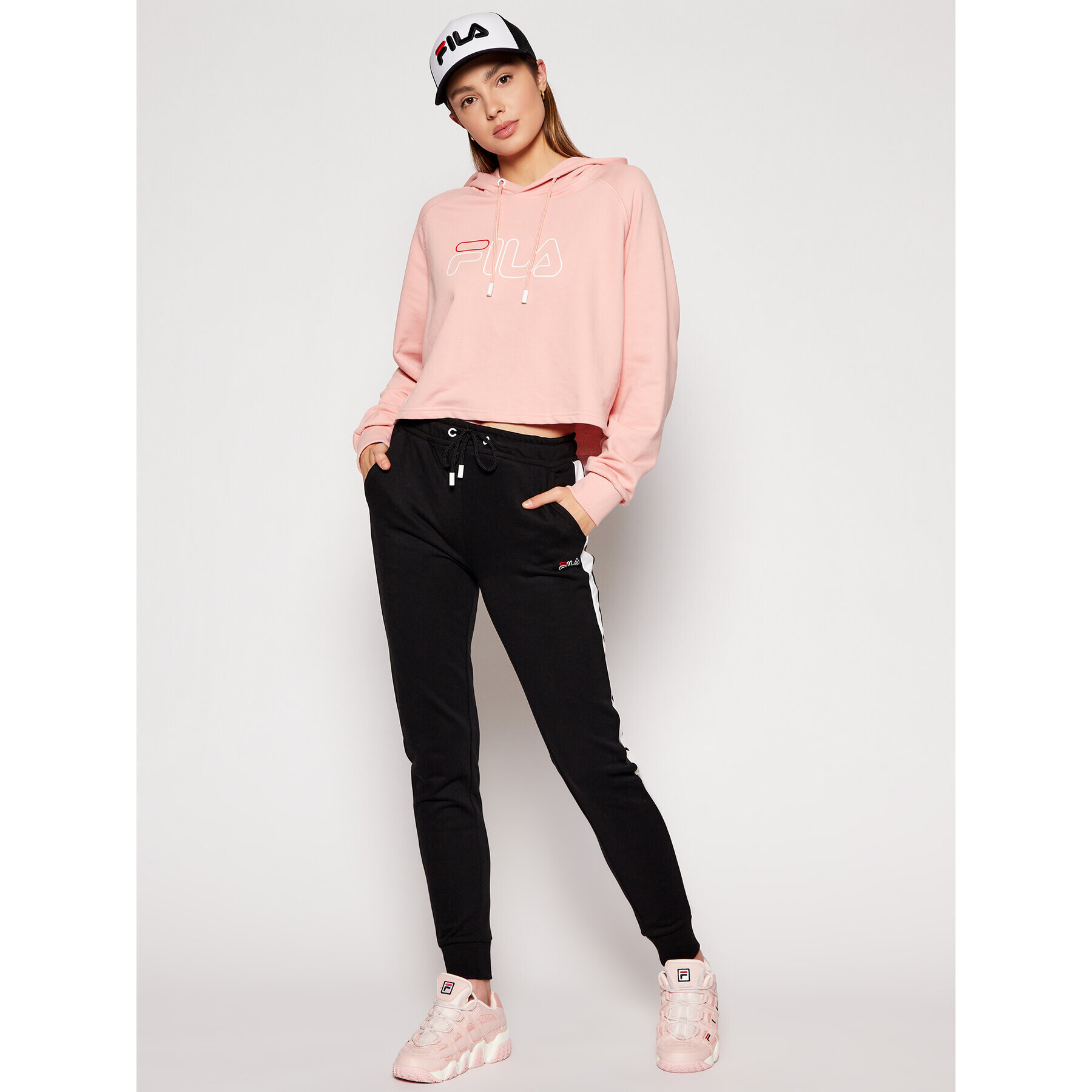 Fila Mikina Jana 683310 Oranžová Cropped Fit - Pepit.cz