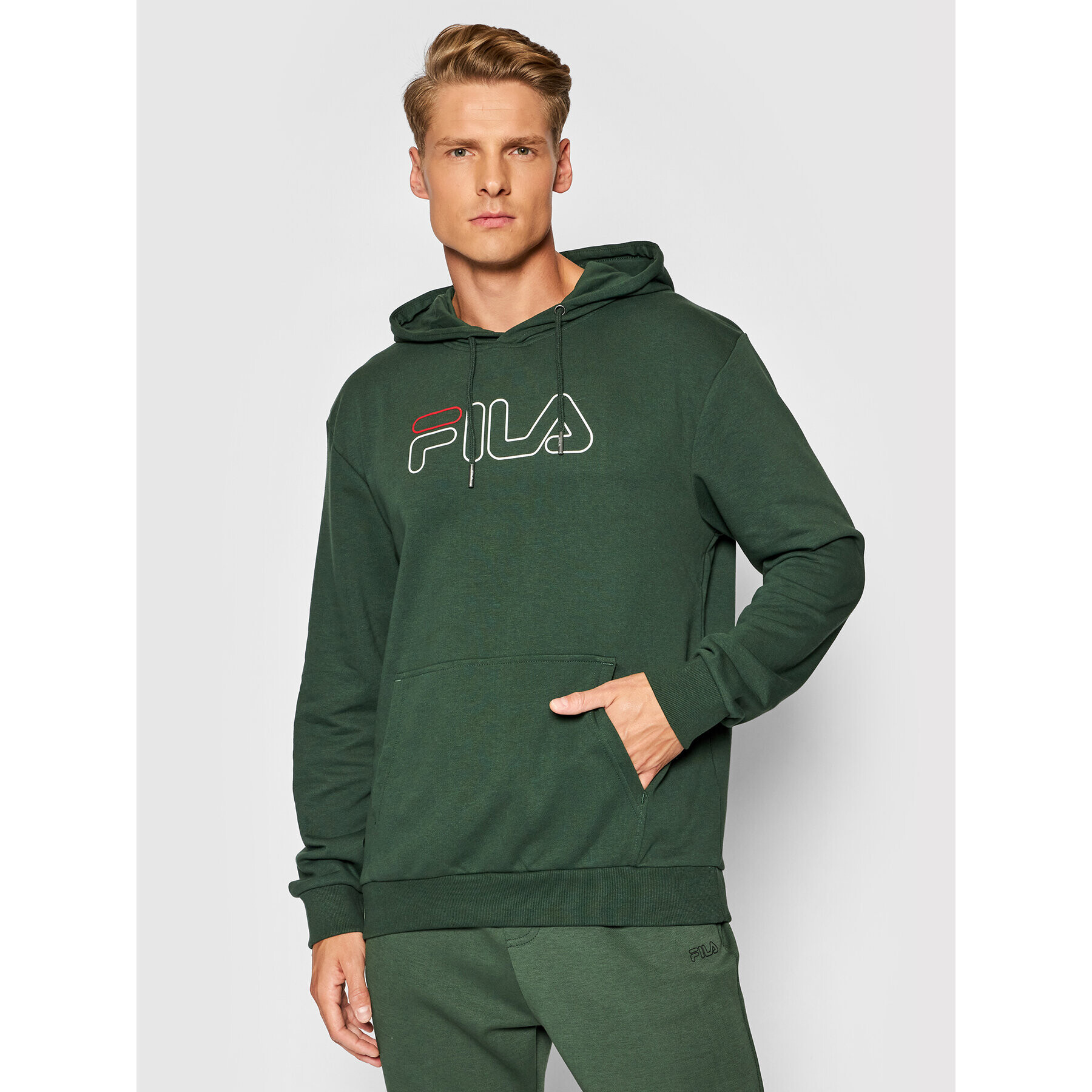 Fila Mikina Laban 687125 Zelená Regular Fit - Pepit.cz