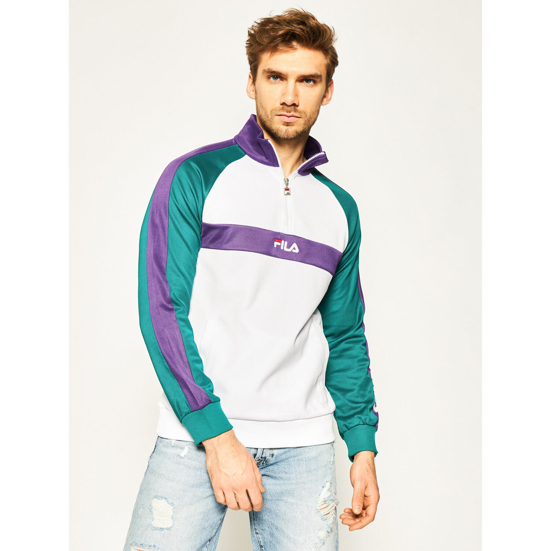 Fila Mikina Men Bayou Half Zip 687483 Bílá Regular Fit - Pepit.cz