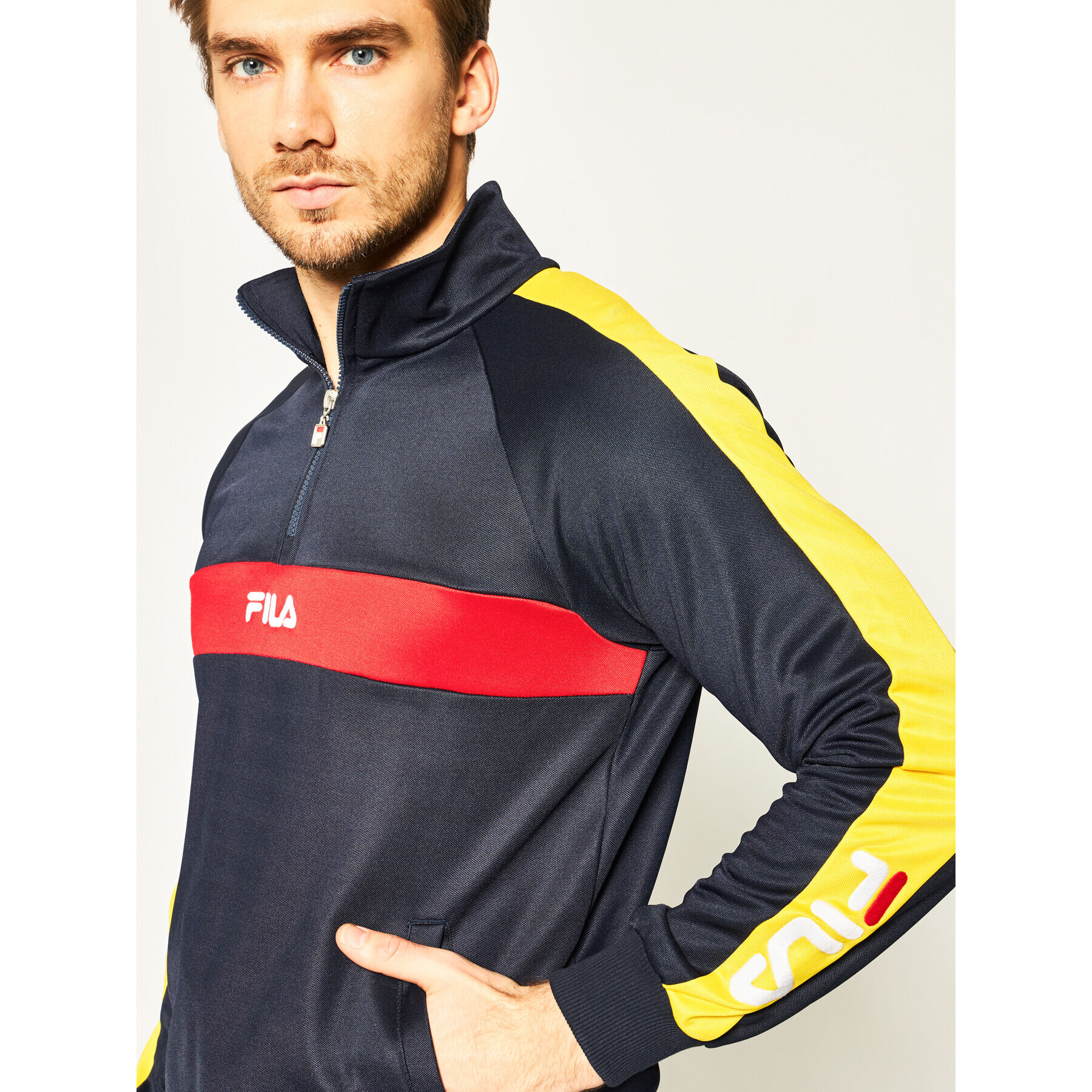 Fila Mikina Men Bayou Half Zip 687483 Tmavomodrá Regular Fit - Pepit.cz