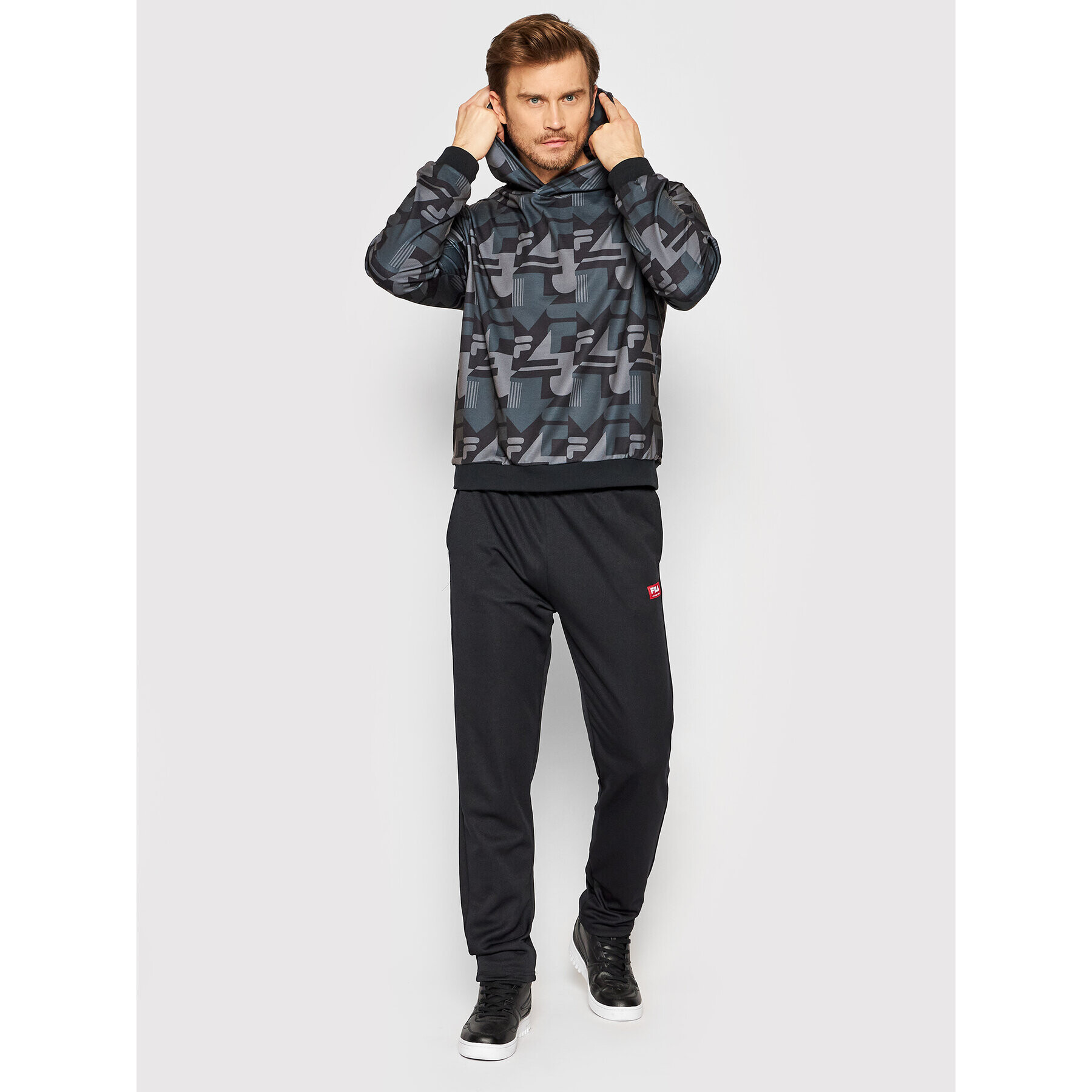 Fila Mikina Riad AOP FAM0065 Šedá Regular Fit - Pepit.cz