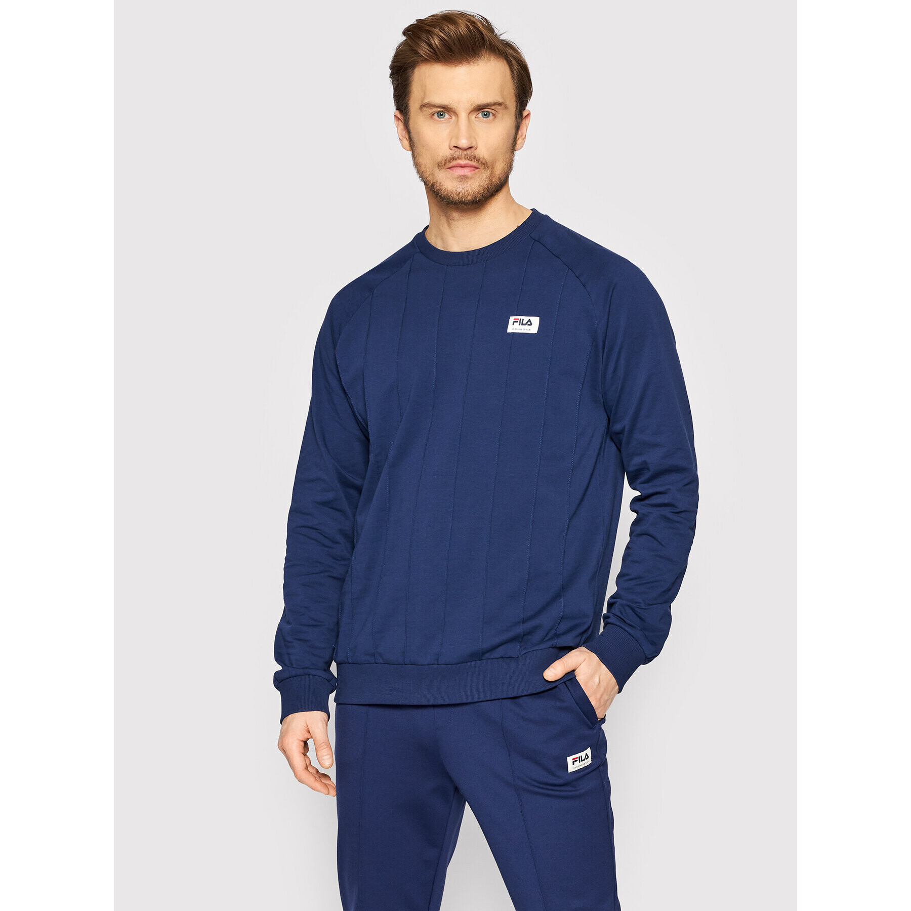 Fila Mikina Tarnow FAM0032 Tmavomodrá Relaxed Fit - Pepit.cz