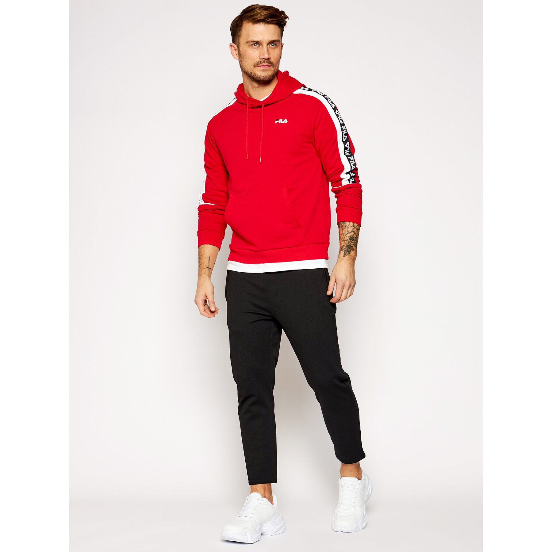 Fila Mikina Tefo 688815 Červená Regular Fit - Pepit.cz