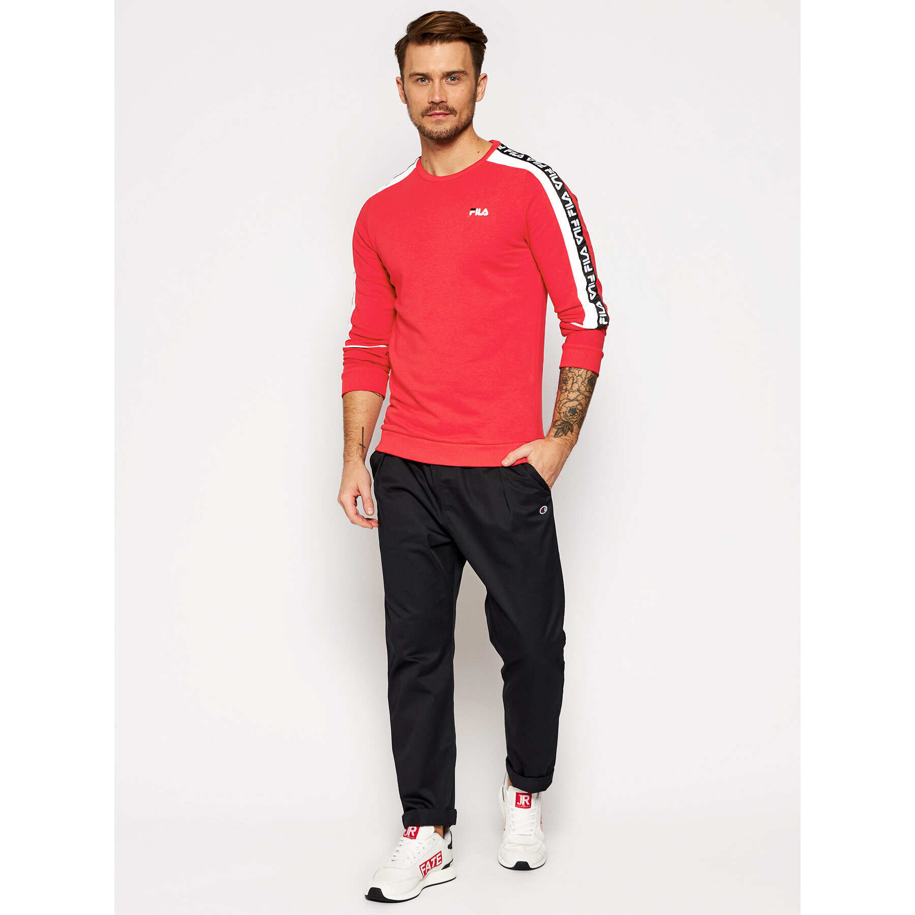 Fila Mikina Teom 688812 Červená Regular Fit - Pepit.cz