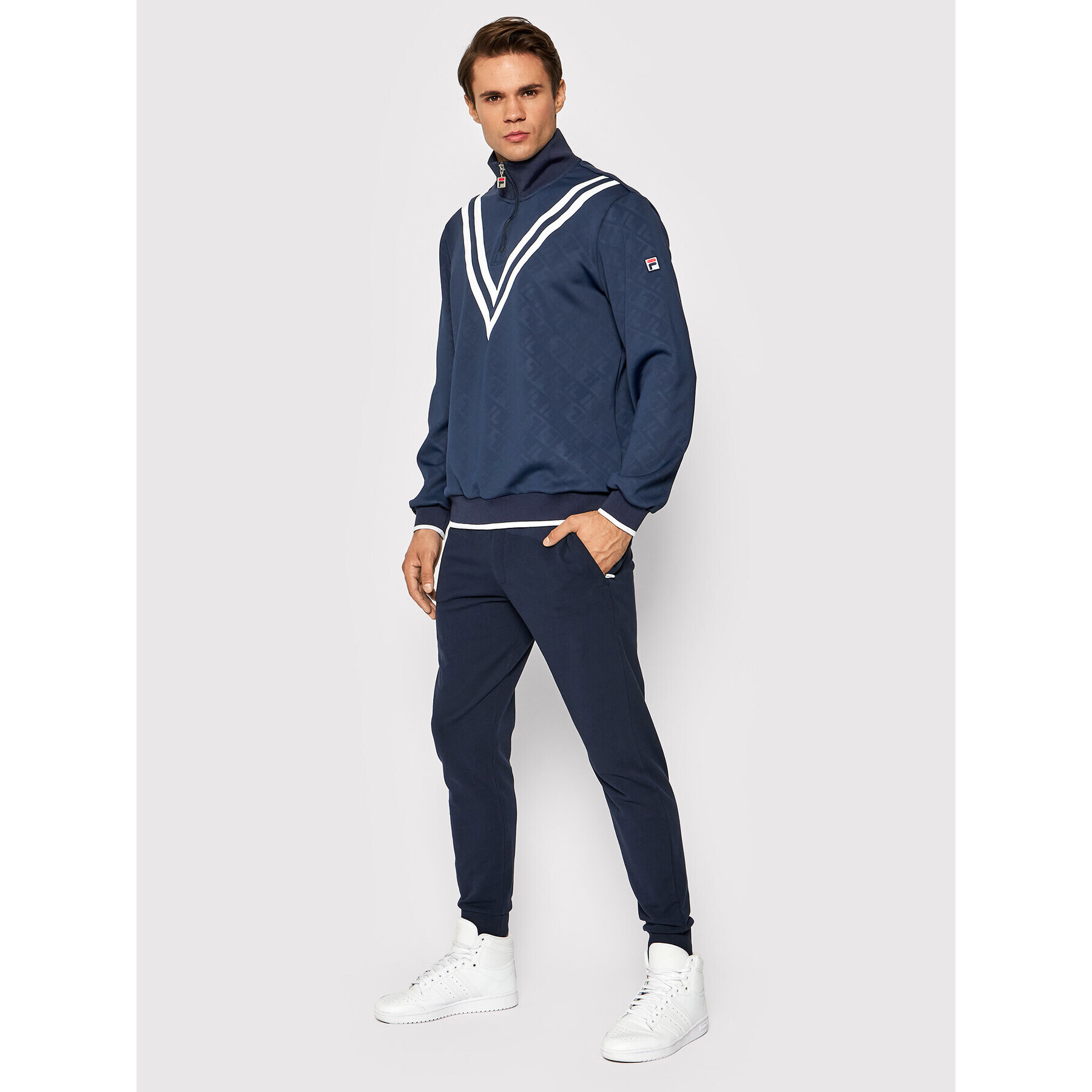 Fila Mikina Teslin 689173 Tmavomodrá Regular Fit - Pepit.cz