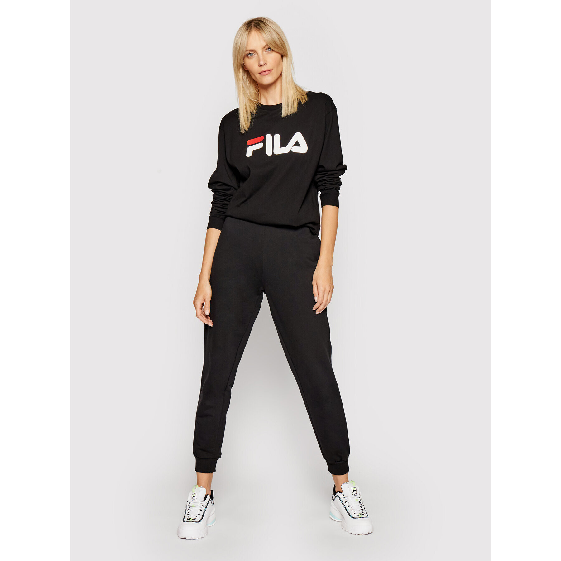 Fila S dlouhým rukávem Unisex Classic Pure 681092 Černá Regular Fit - Pepit.cz