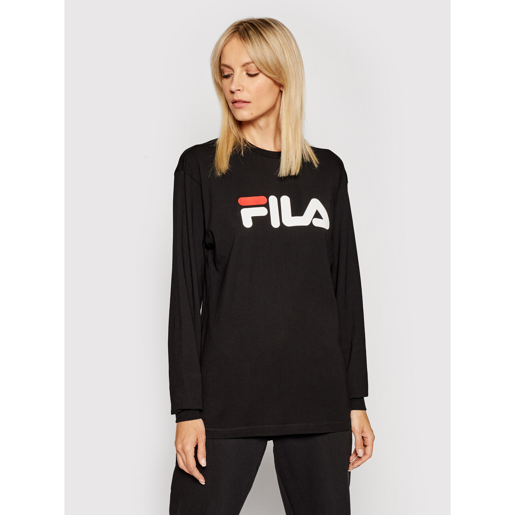 Fila S dlouhým rukávem Unisex Classic Pure 681092 Černá Regular Fit - Pepit.cz