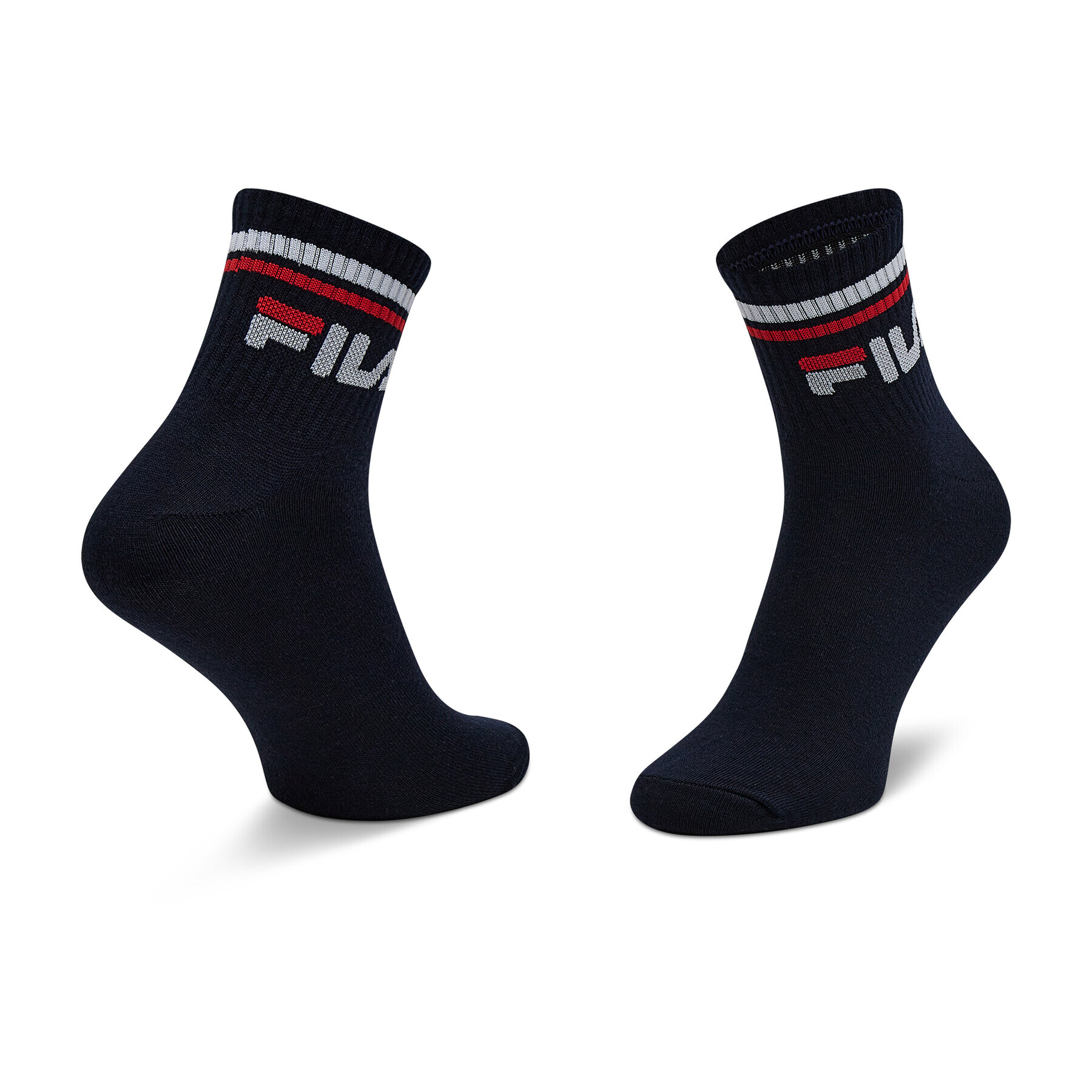 Fila Sada 3 párů vysokých ponožek unisex Calza Quarter F9398 Tmavomodrá - Pepit.cz