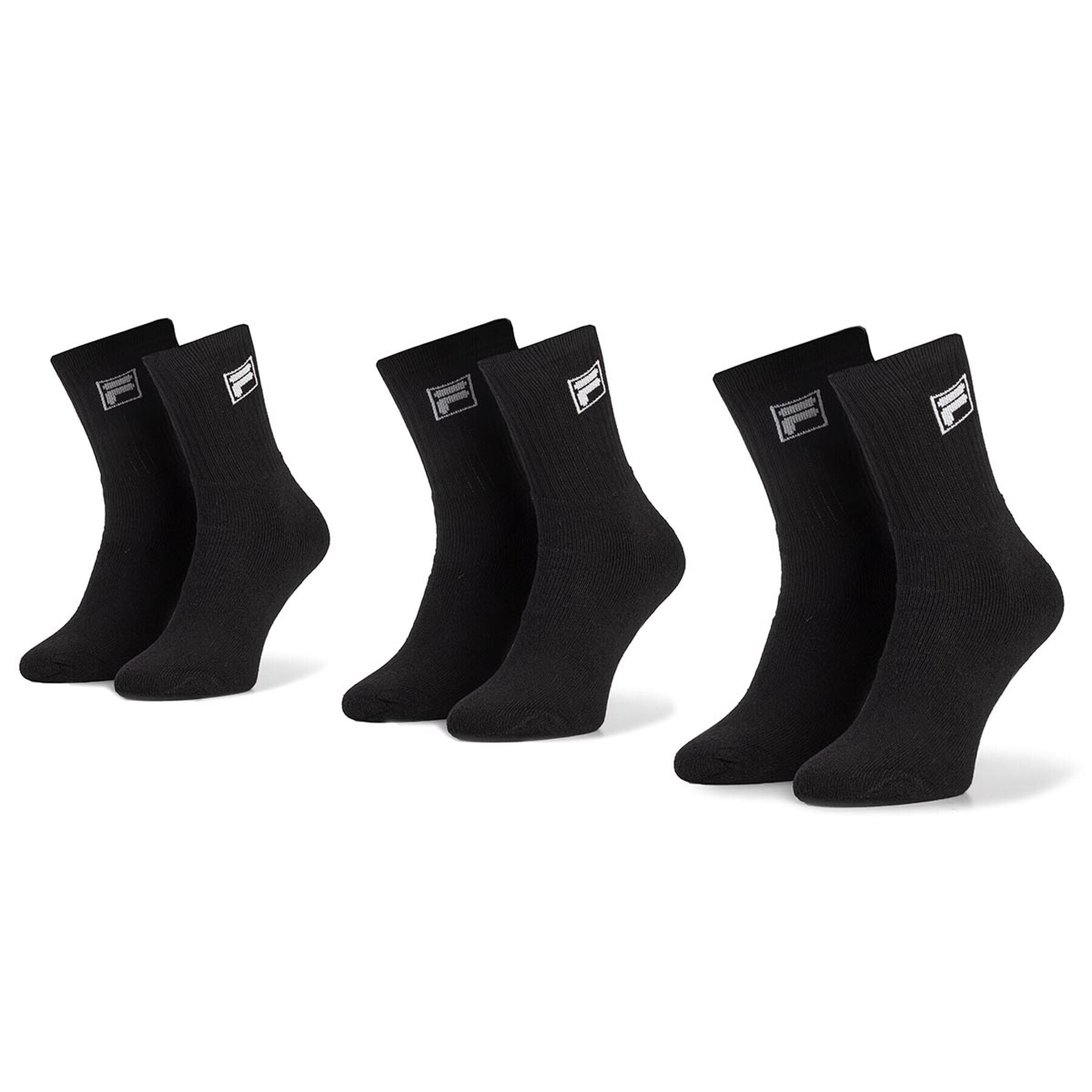 Fila Sada 3 párů vysokých ponožek unisex Calza Tennis Socks F9000 Černá - Pepit.cz