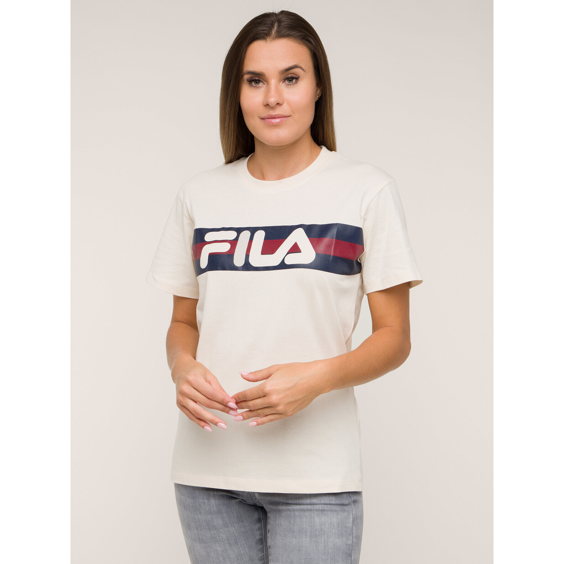 Fila T-Shirt Azrielle Graphic 687222 Béžová Regular Fit - Pepit.cz