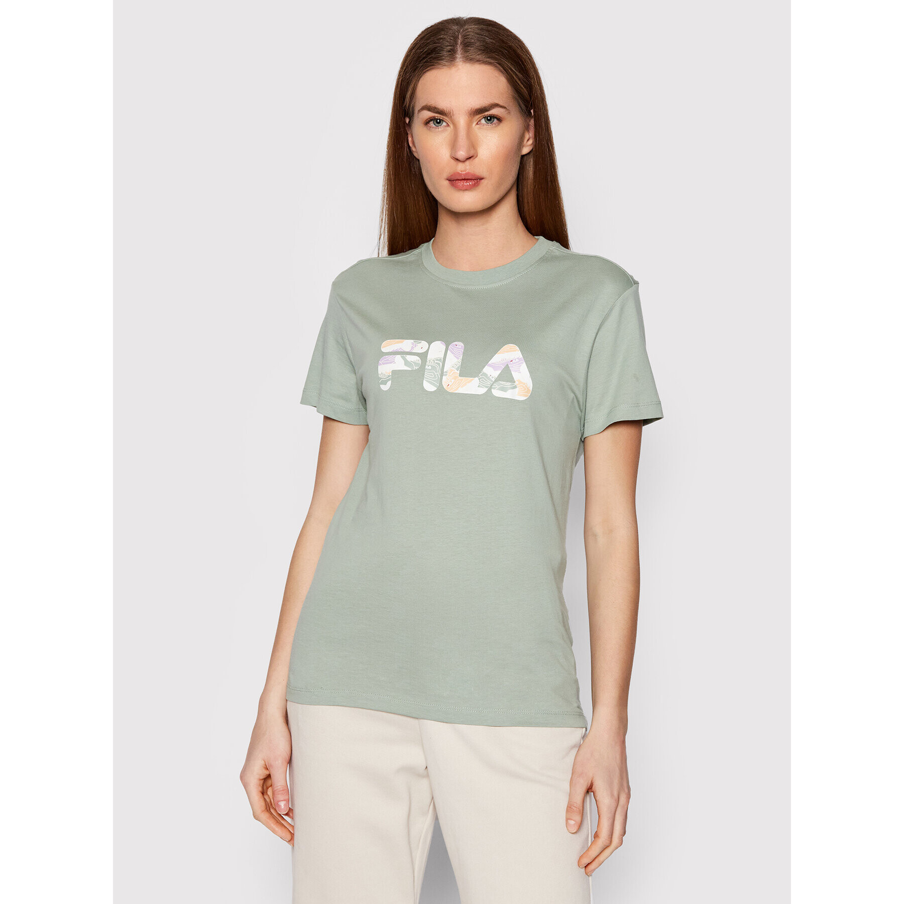 Fila T-Shirt Basco FAW0098 Zelená Regular Fit - Pepit.cz