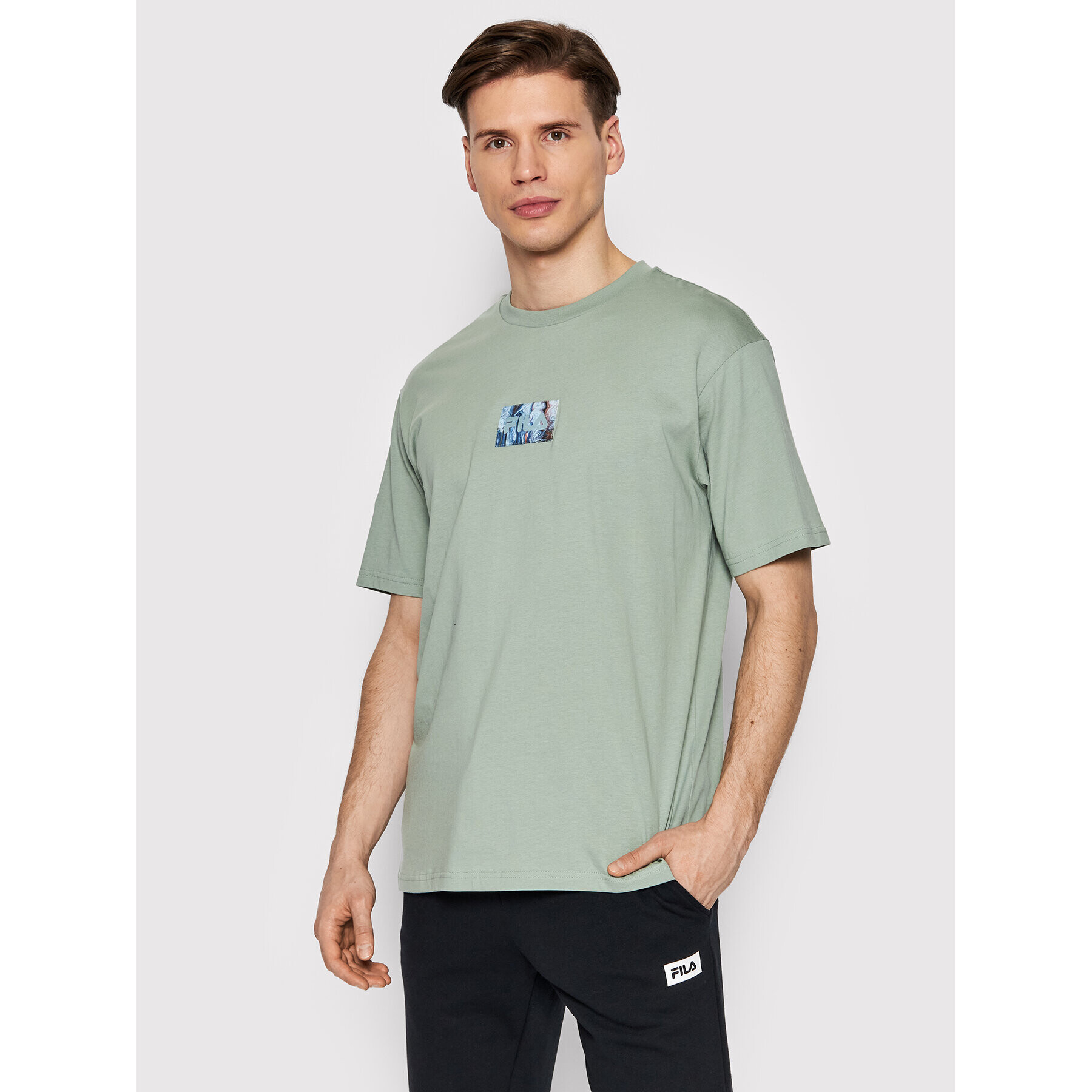 Fila T-Shirt Chur FAM0054 Zelená Loose Fit - Pepit.cz