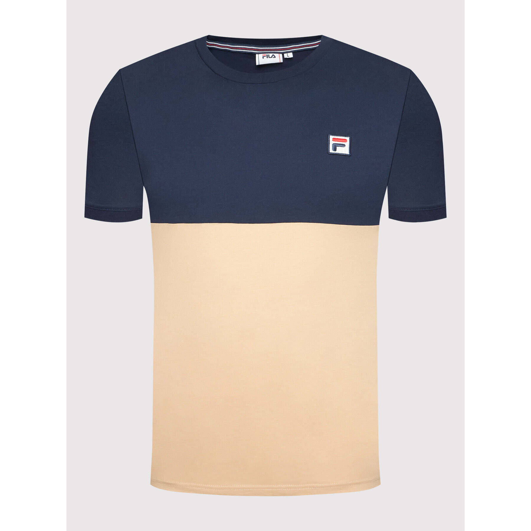 Fila T-Shirt Cian Blocked 688985 Béžová Regular Fit - Pepit.cz