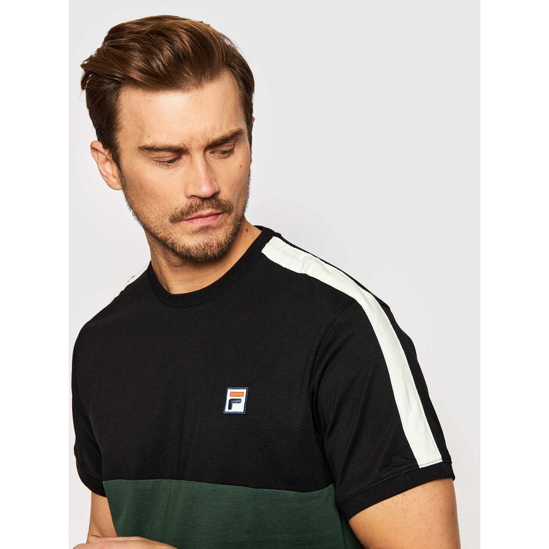 Fila T-Shirt Cian Blocked 688985 Zelená Regular Fit - Pepit.cz