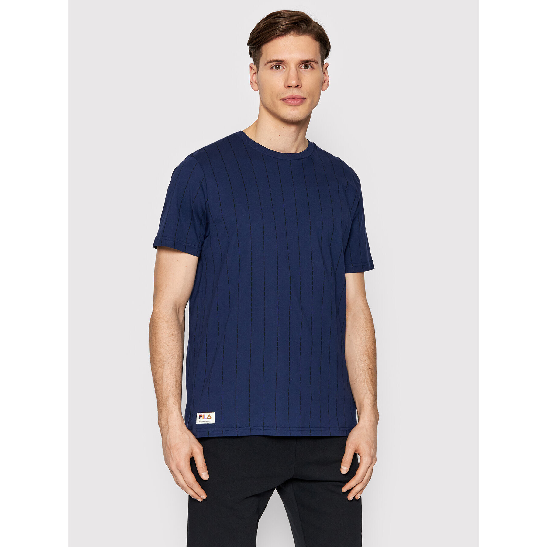 Fila T-Shirt Tanum Aop Pinstripe FAM0027 Tmavomodrá Regular Fit - Pepit.cz