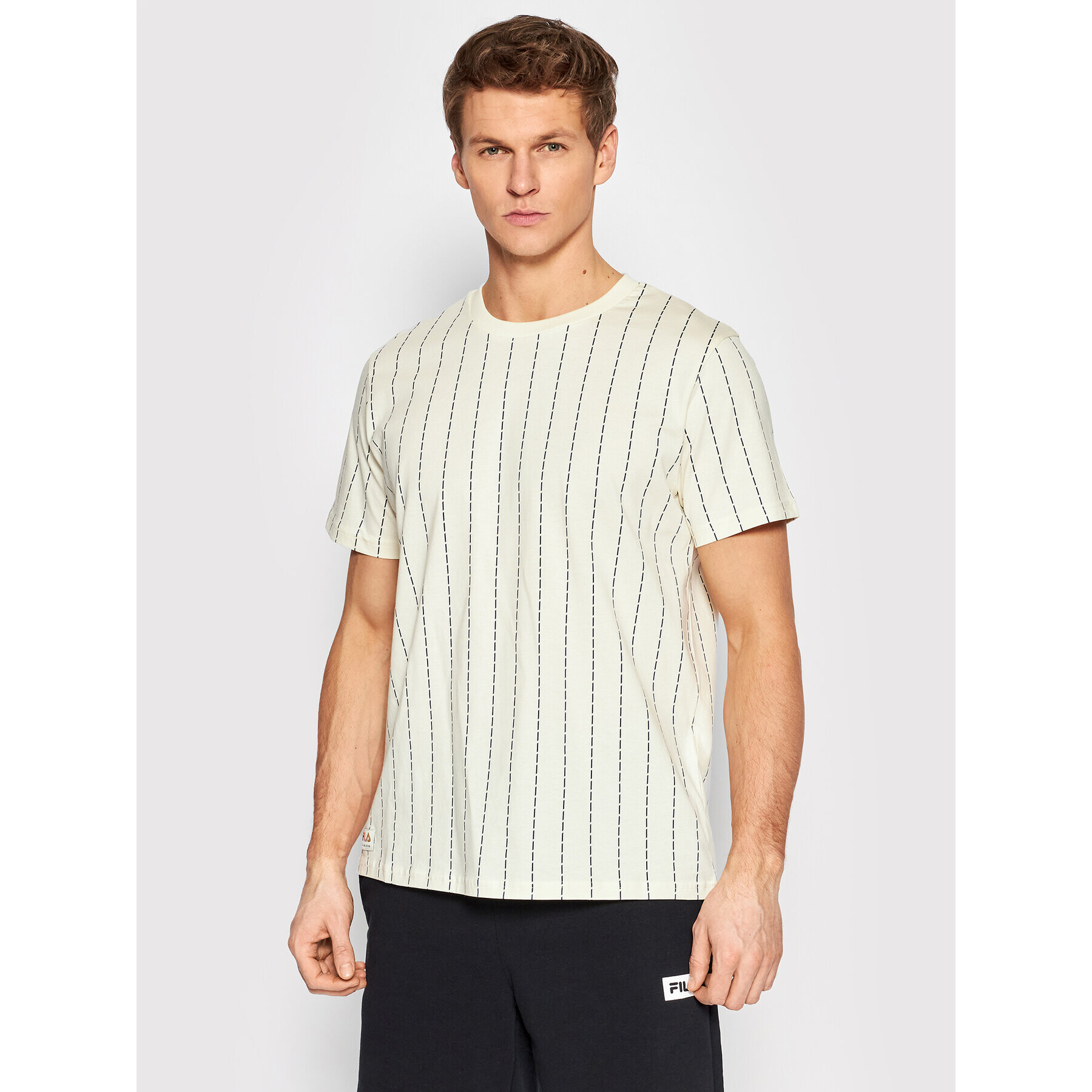 Fila T-Shirt Tanum Pinstripe FAM0027 Žlutá Regular Fit - Pepit.cz