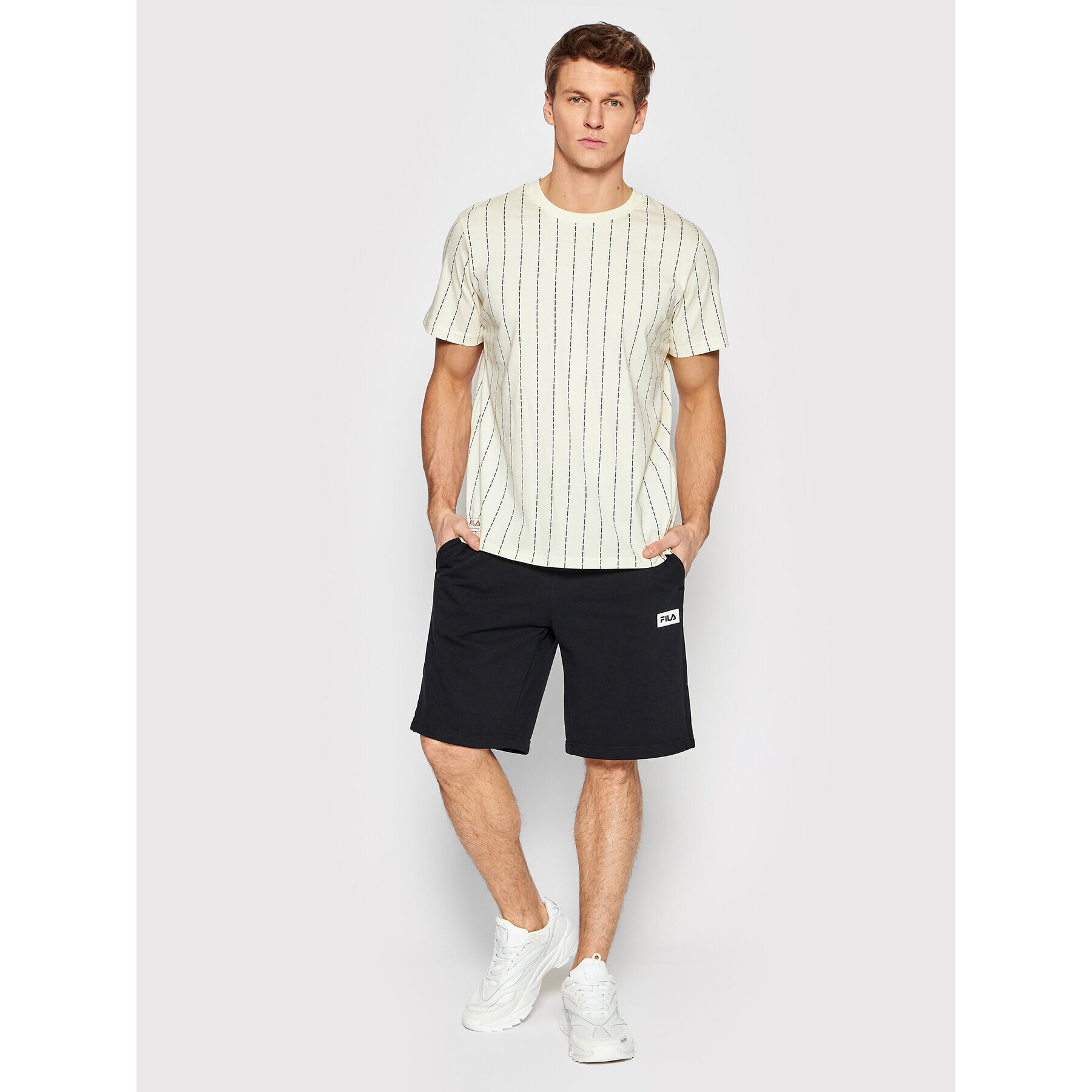 Fila T-Shirt Tanum Pinstripe FAM0027 Žlutá Regular Fit - Pepit.cz