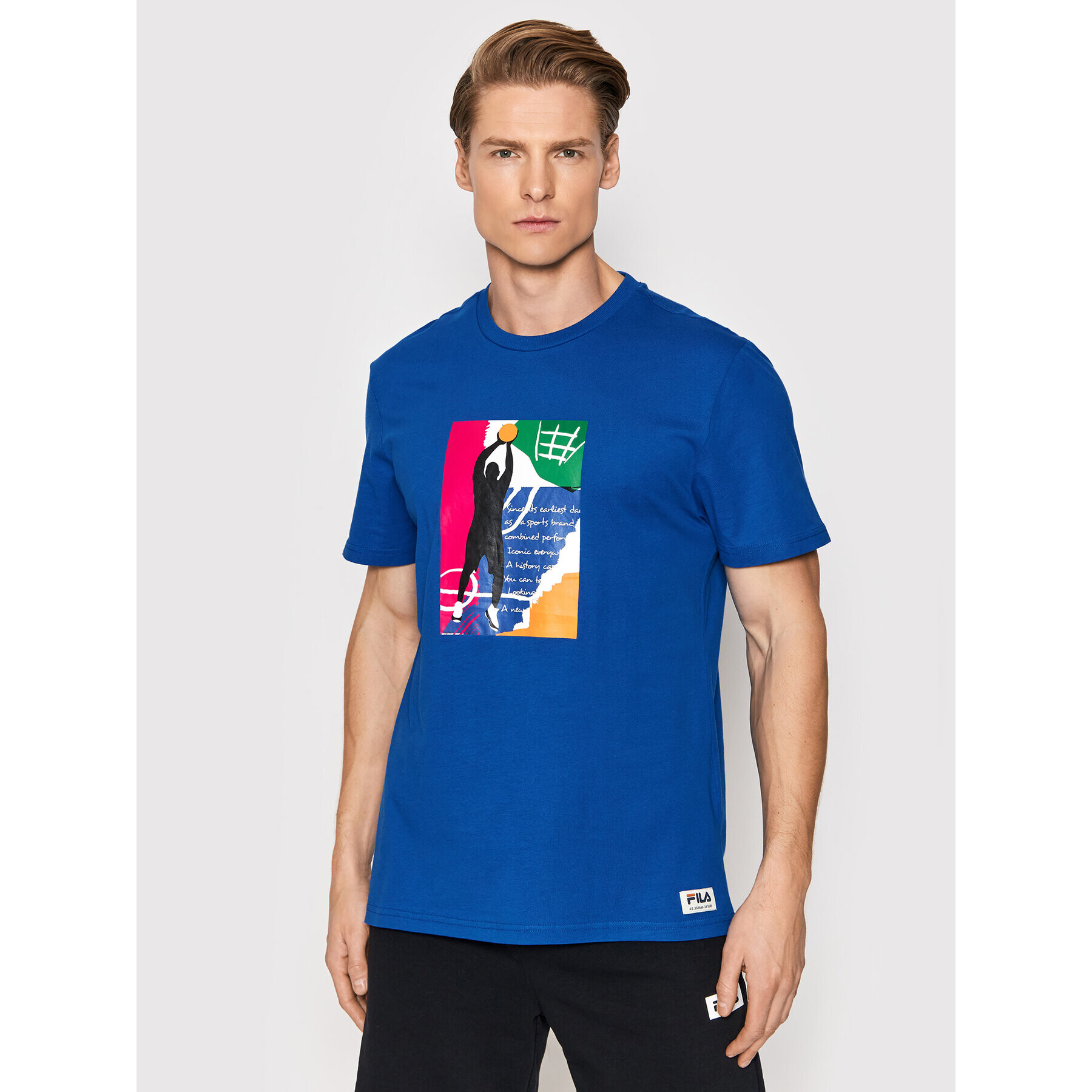 Fila T-Shirt Teslic 769015 Tmavomodrá Regular Fit - Pepit.cz