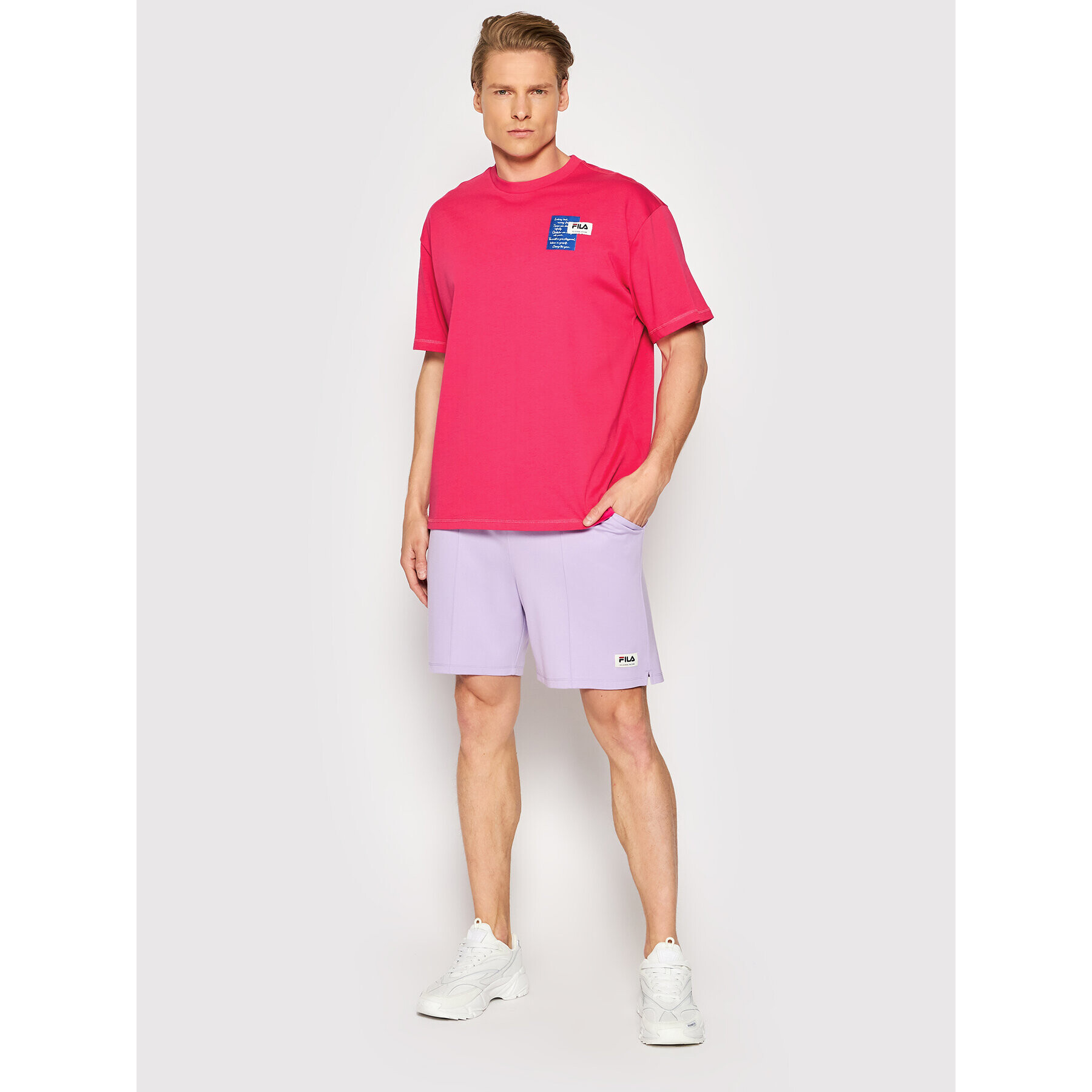 Fila T-Shirt Trabzon FAM0005 Růžová Relaxed Fit - Pepit.cz