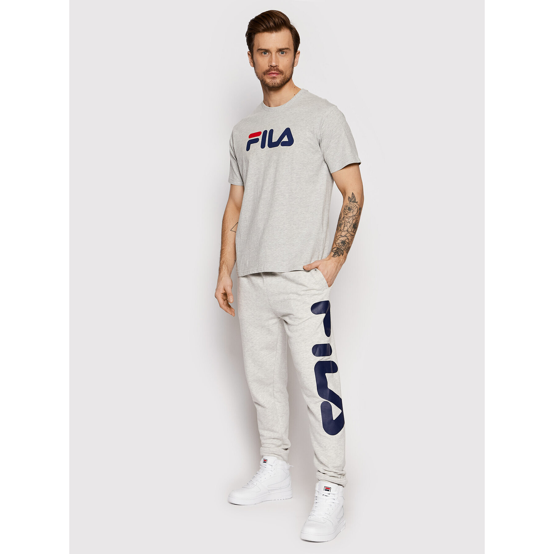 Fila T-Shirt Unisex Bellano FAU0067 Šedá Regular Fit - Pepit.cz