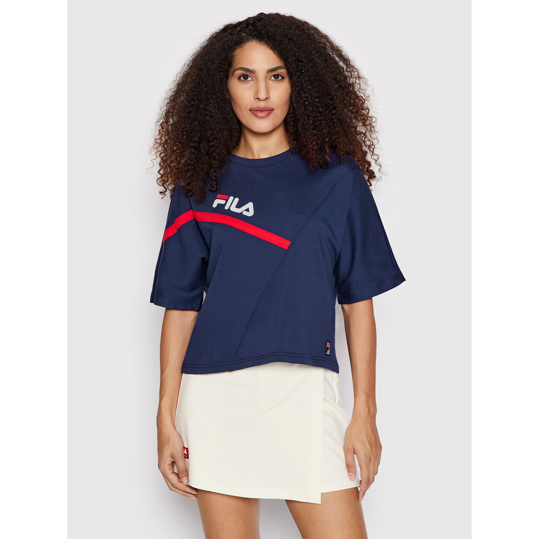 Fila T-Shirt Zug FAW0156 Tmavomodrá Cropped Fit - Pepit.cz