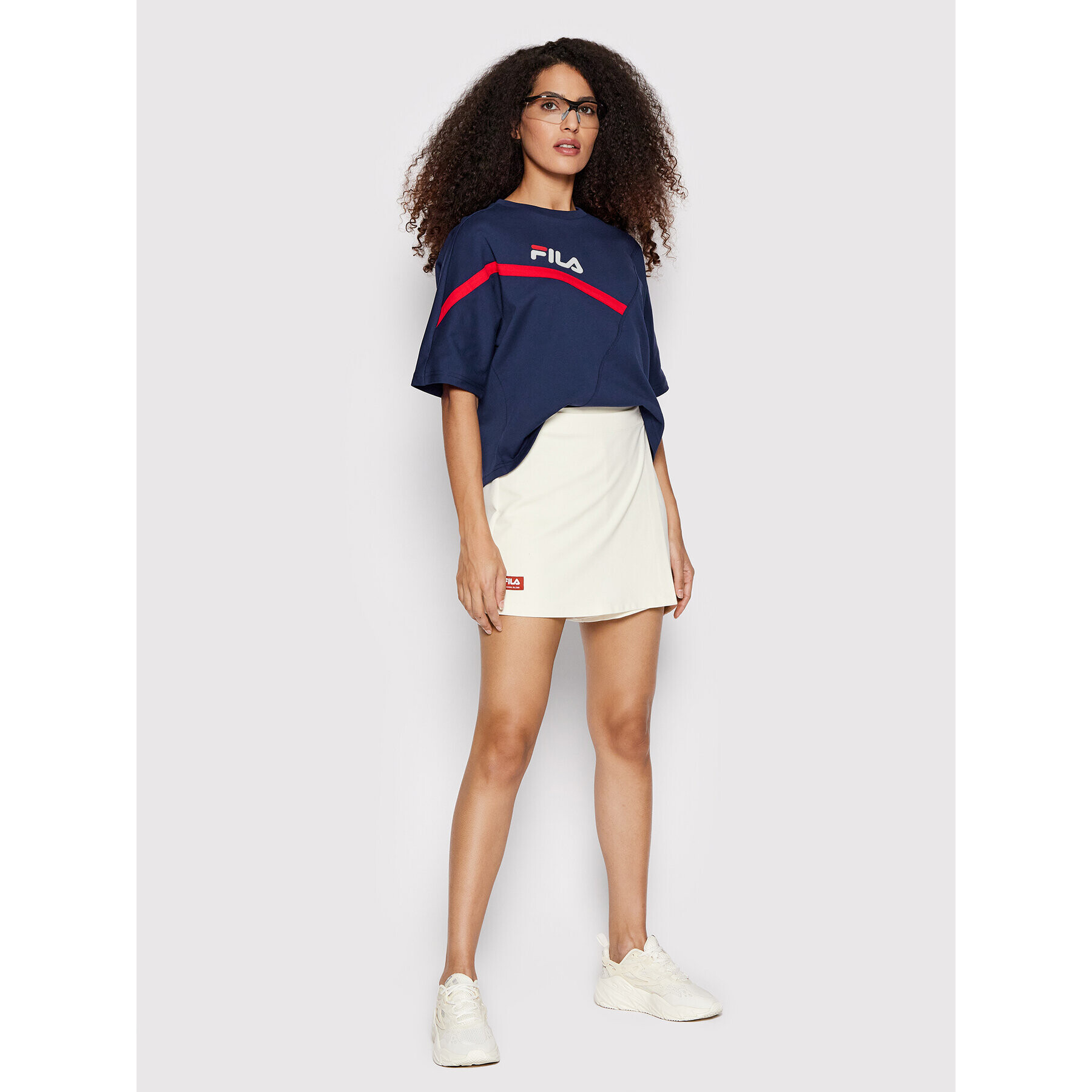 Fila T-Shirt Zug FAW0156 Tmavomodrá Cropped Fit - Pepit.cz