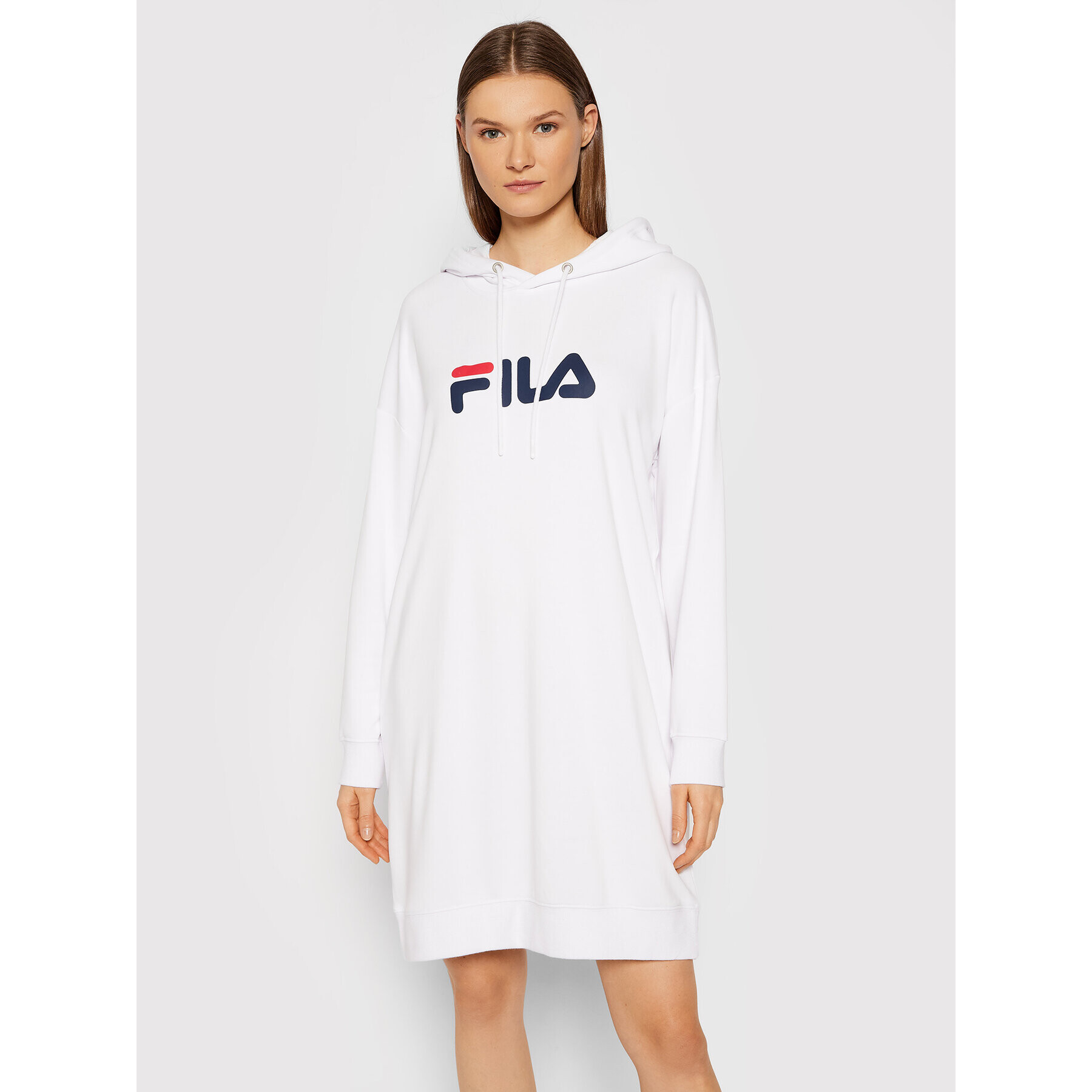 Fila Úpletové šaty Elish 688928 Bílá Oversize - Pepit.cz