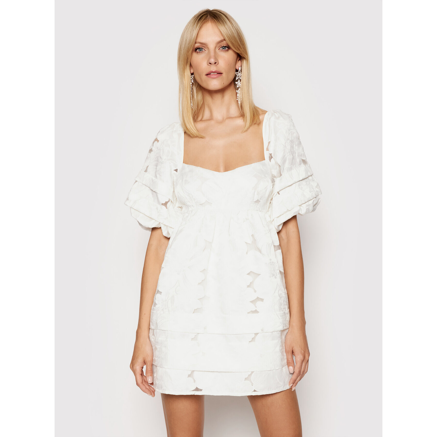 For Love & Lemons Koktejlové šaty Evelyn CD2350 Bílá Regular Fit - Pepit.cz