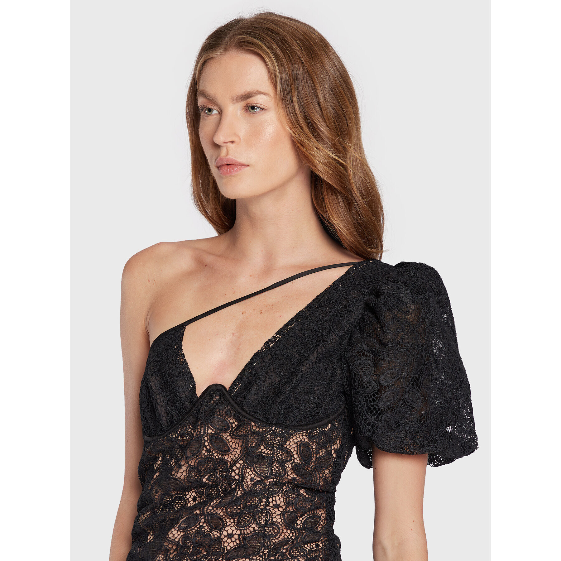 For Love & Lemons Koktejlové šaty Halle CD2769 Černá Slim Fit - Pepit.cz