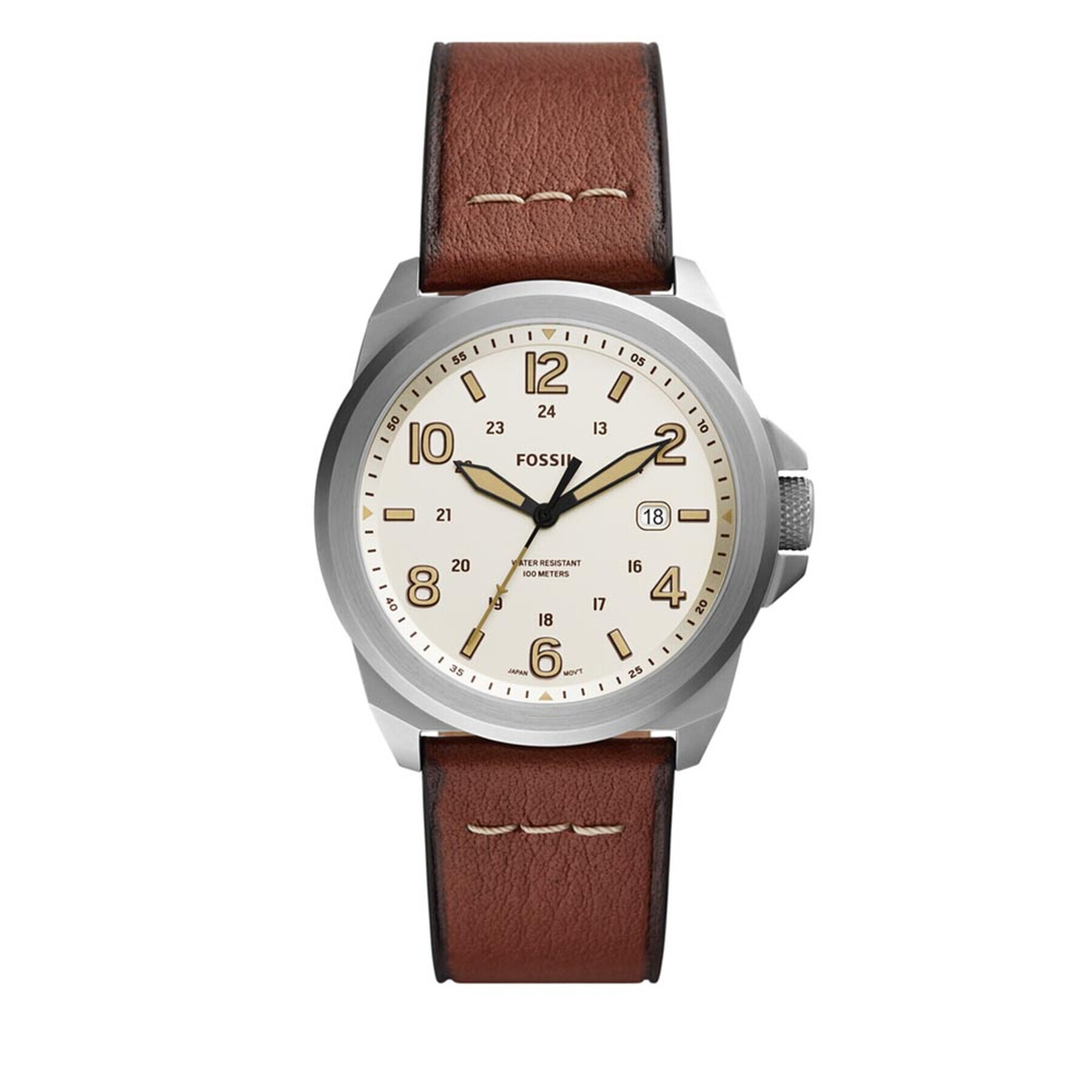 Fossil Hodinky Bronson Three FS5919 Hnědá - Pepit.cz