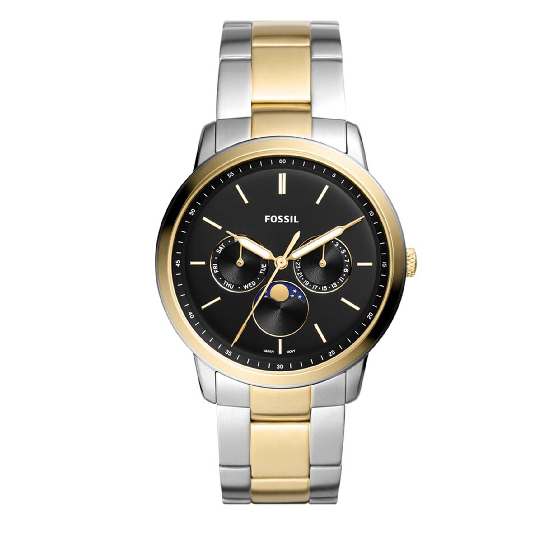 Fossil Hodinky Neutra Moonphase Multifunction Two-Tone FS5906 Stříbrná - Pepit.cz