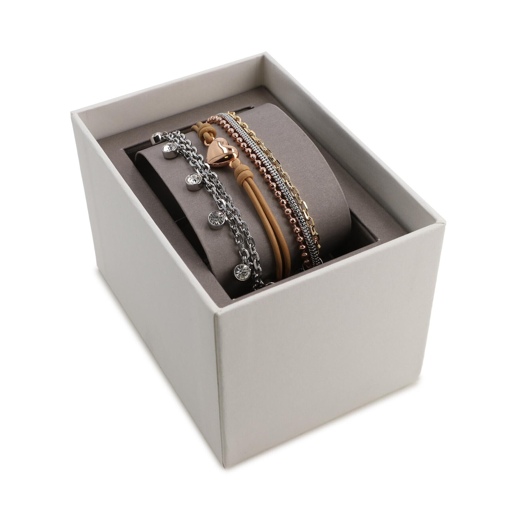 Fossil Set 3 náramků Tri-Tone Steel Bracelet Gift Set JGFTSET1042 Stříbrná - Pepit.cz