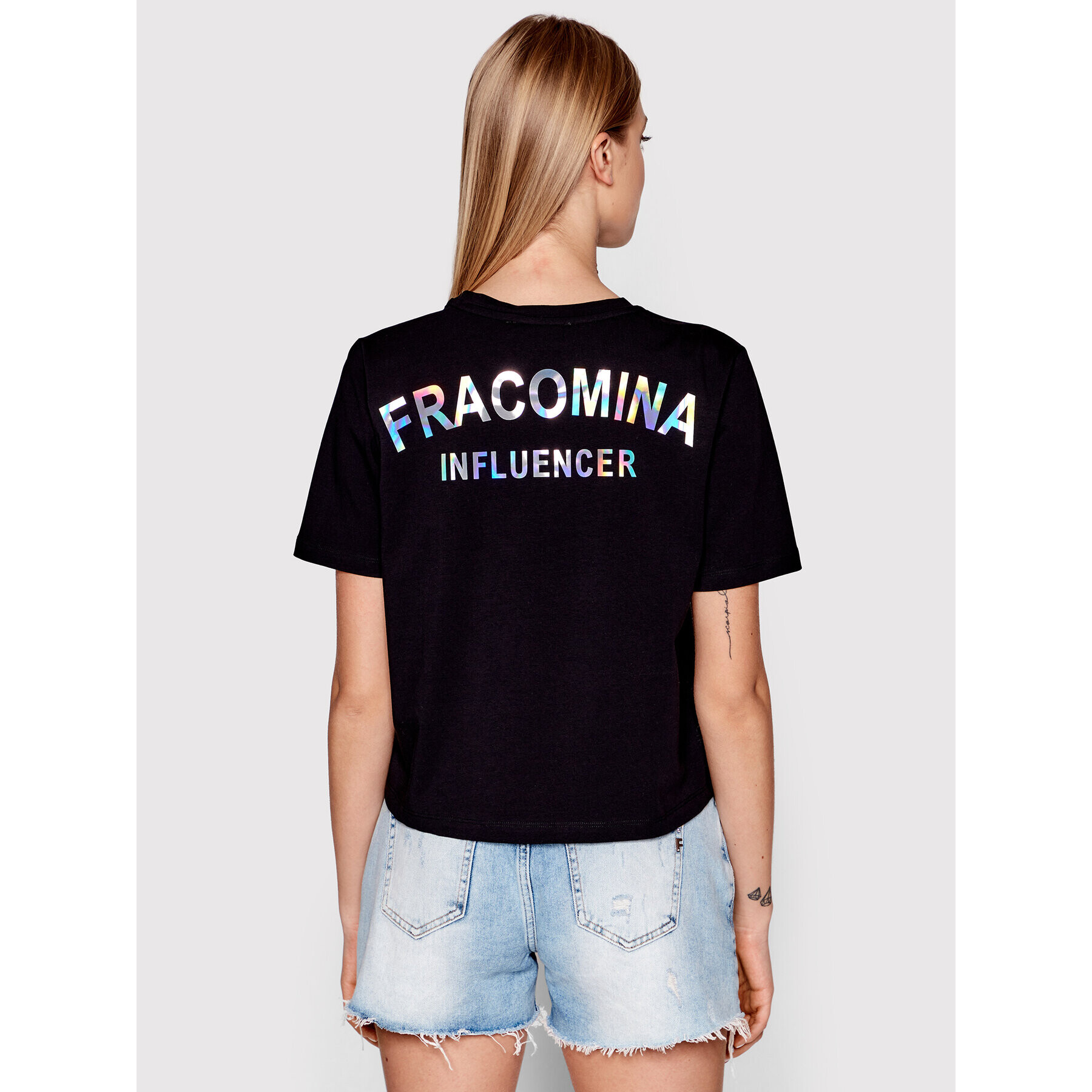 Fracomina T-Shirt FD22ST3052J400N5 Černá Regular Fit - Pepit.cz