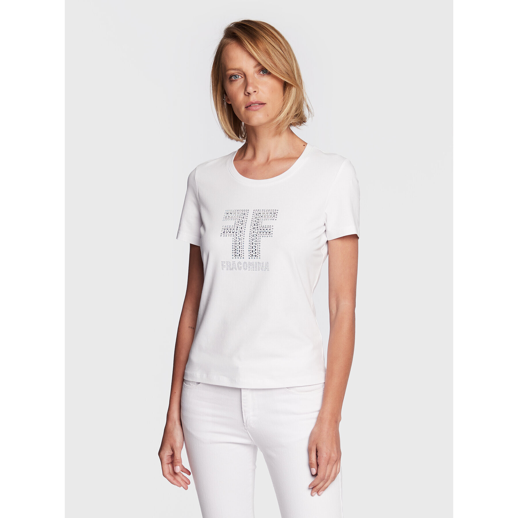 Fracomina T-Shirt FR23ST3002J40108 Bílá Regular Fit - Pepit.cz