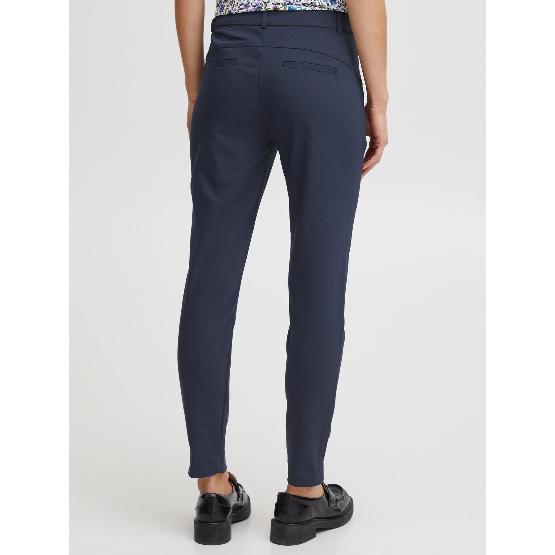 Fransa Chino kalhoty 20610983 Tmavomodrá Curvy Fit - Pepit.cz