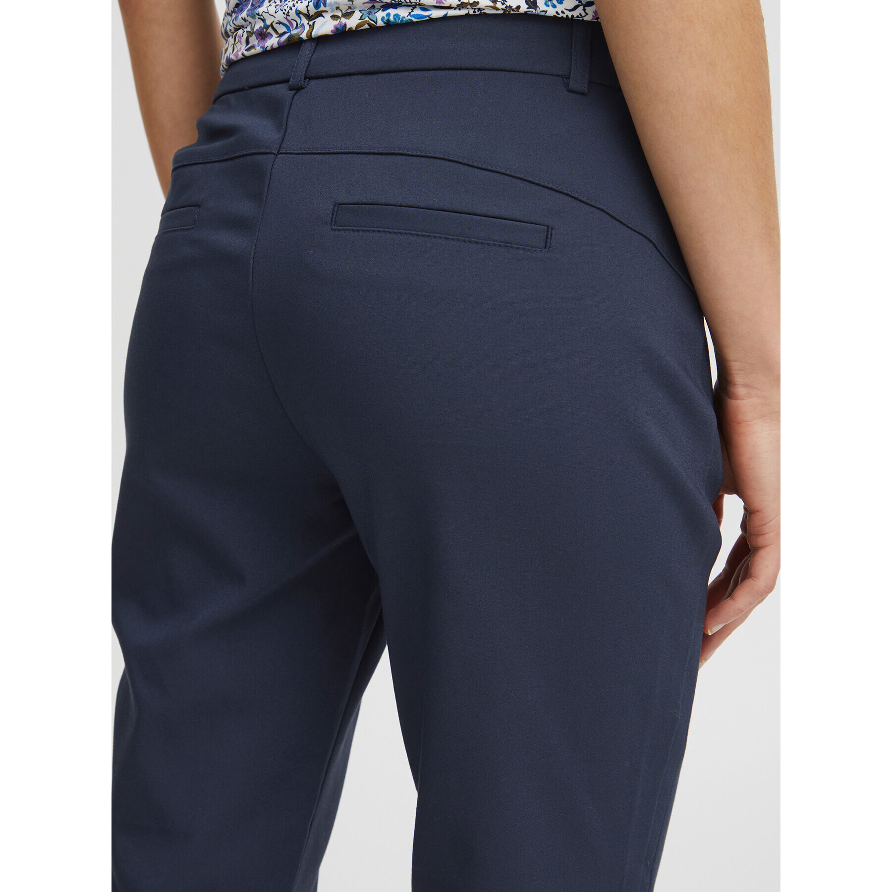 Fransa Chino kalhoty 20610983 Tmavomodrá Curvy Fit - Pepit.cz