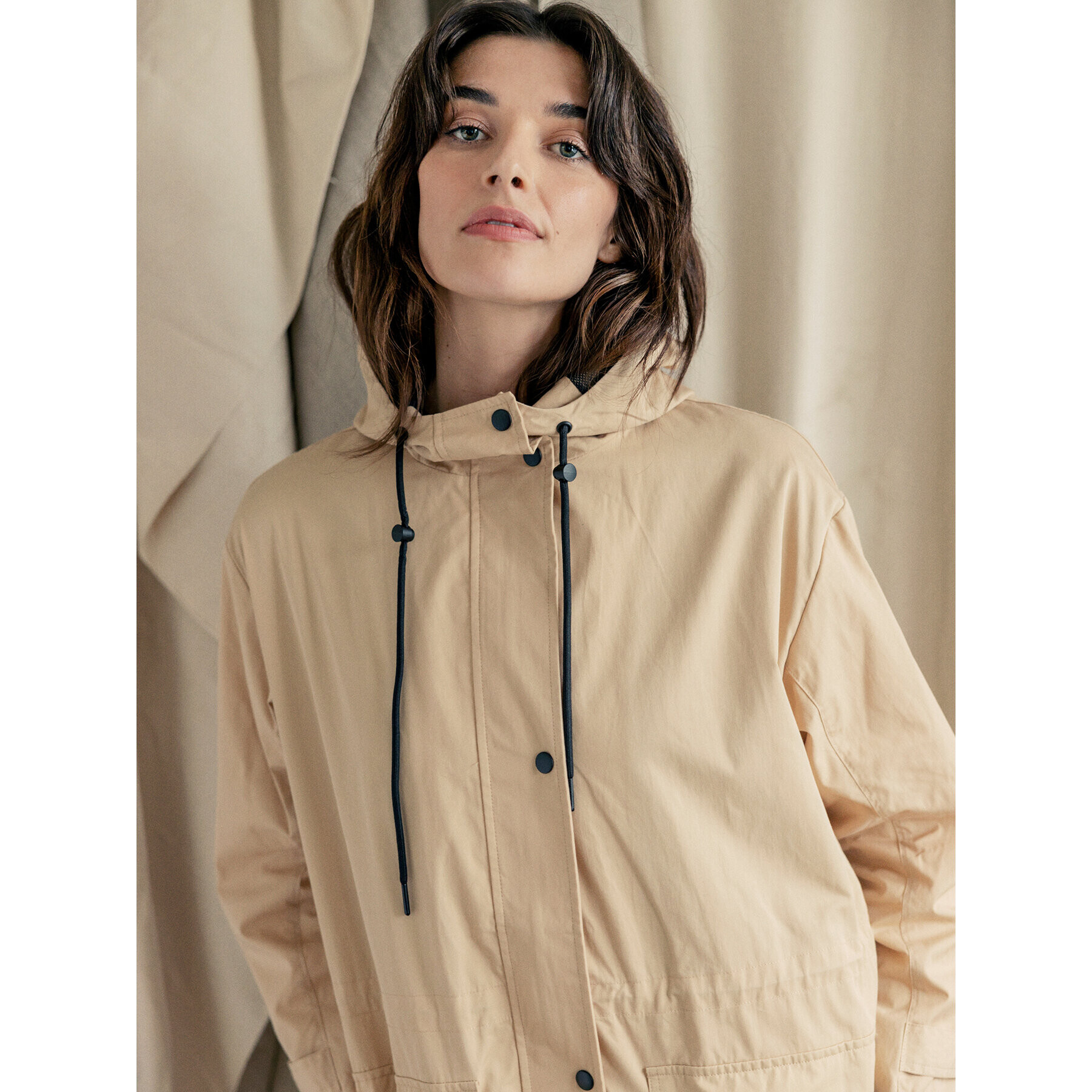 Fransa Parka 20611801 Béžová Relaxed Fit - Pepit.cz