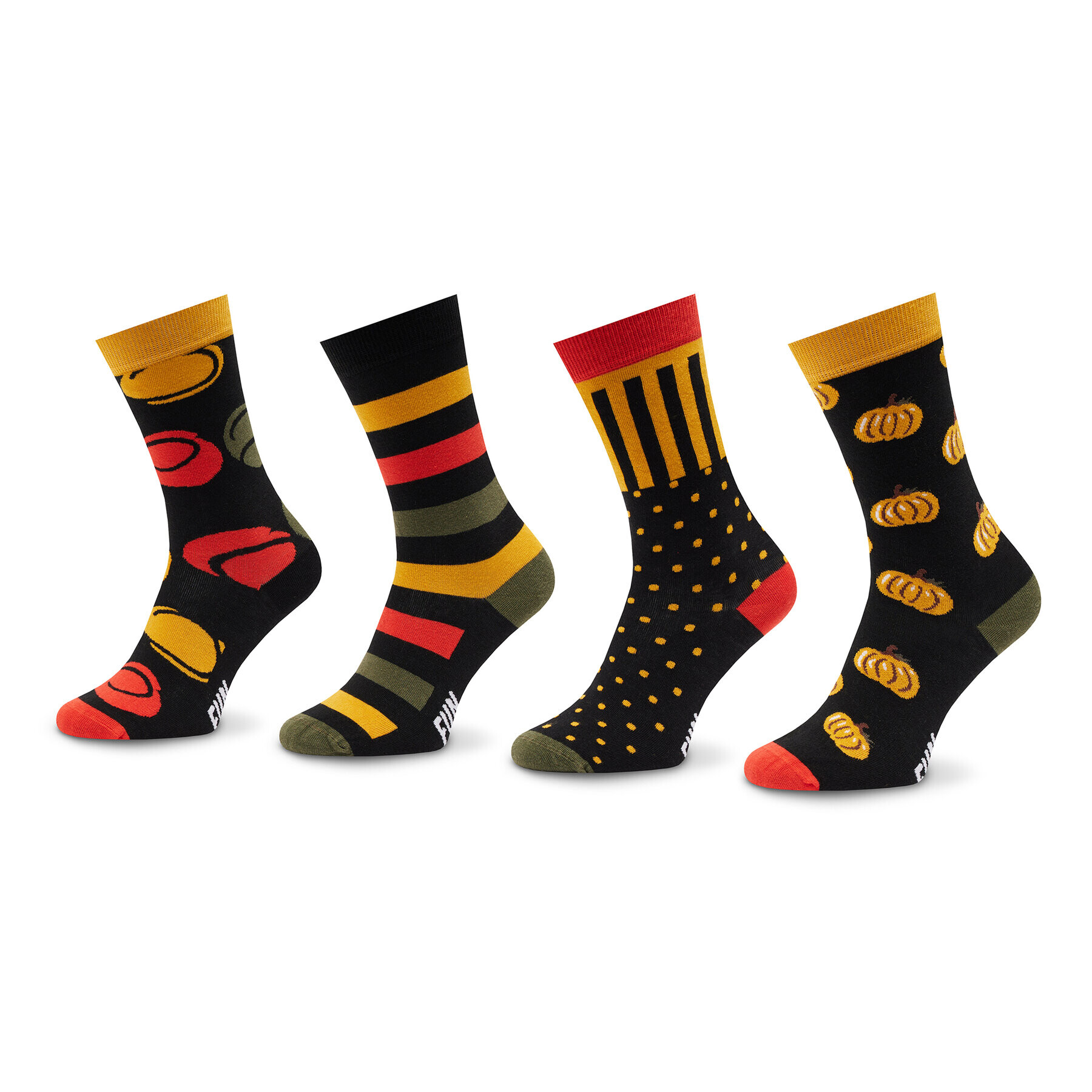 Fun Socks Sada 4 párů vysokých ponožek unisex FS-FU71107 Černá - Pepit.cz