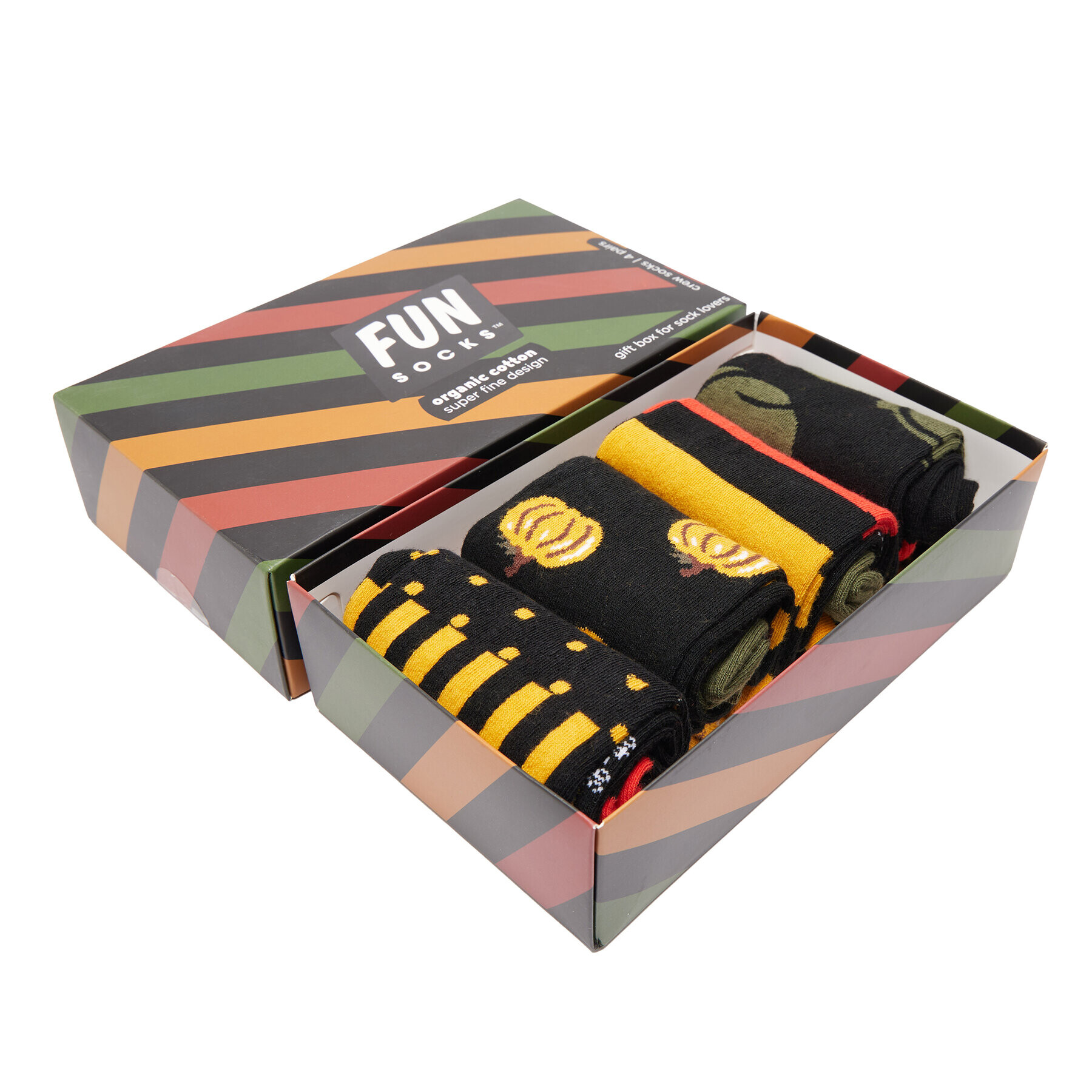 Fun Socks Sada 4 párů vysokých ponožek unisex FS-FU71107 Černá - Pepit.cz