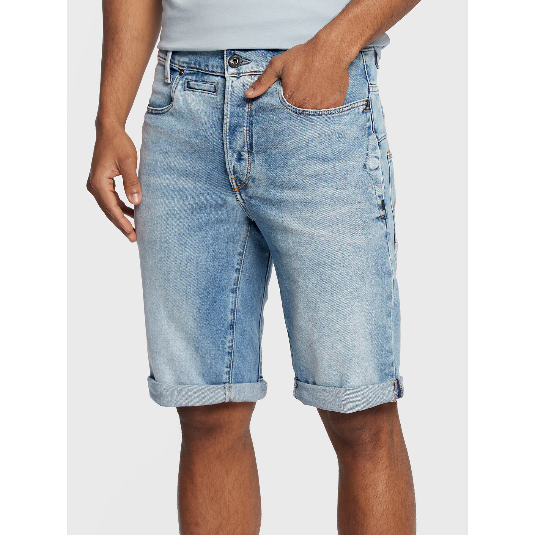 G-Star Raw Džínové šortky D-Staq 3D D10064-C052-8436 Modrá Regular Fit - Pepit.cz