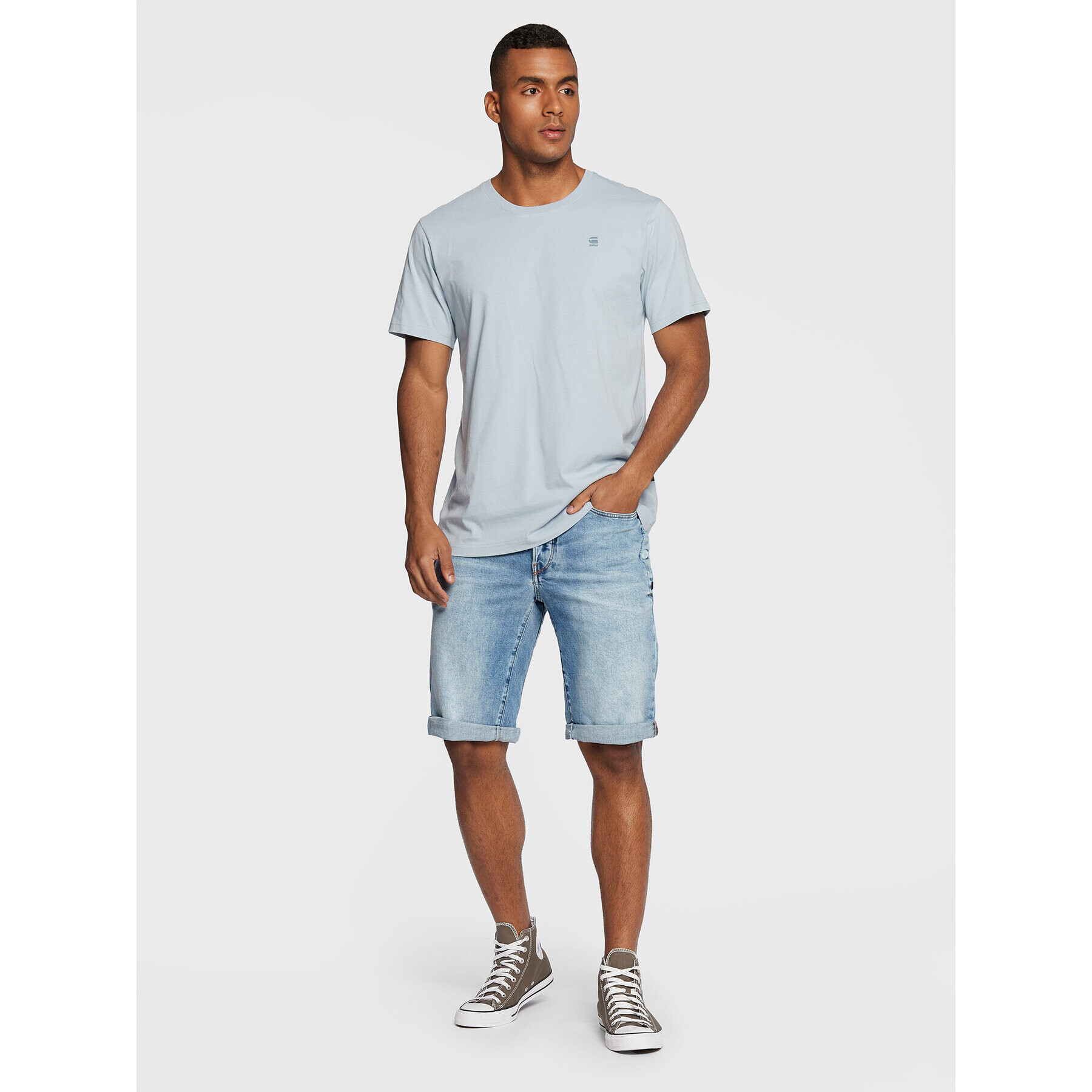 G-Star Raw Džínové šortky D-Staq 3D D10064-C052-8436 Modrá Regular Fit - Pepit.cz