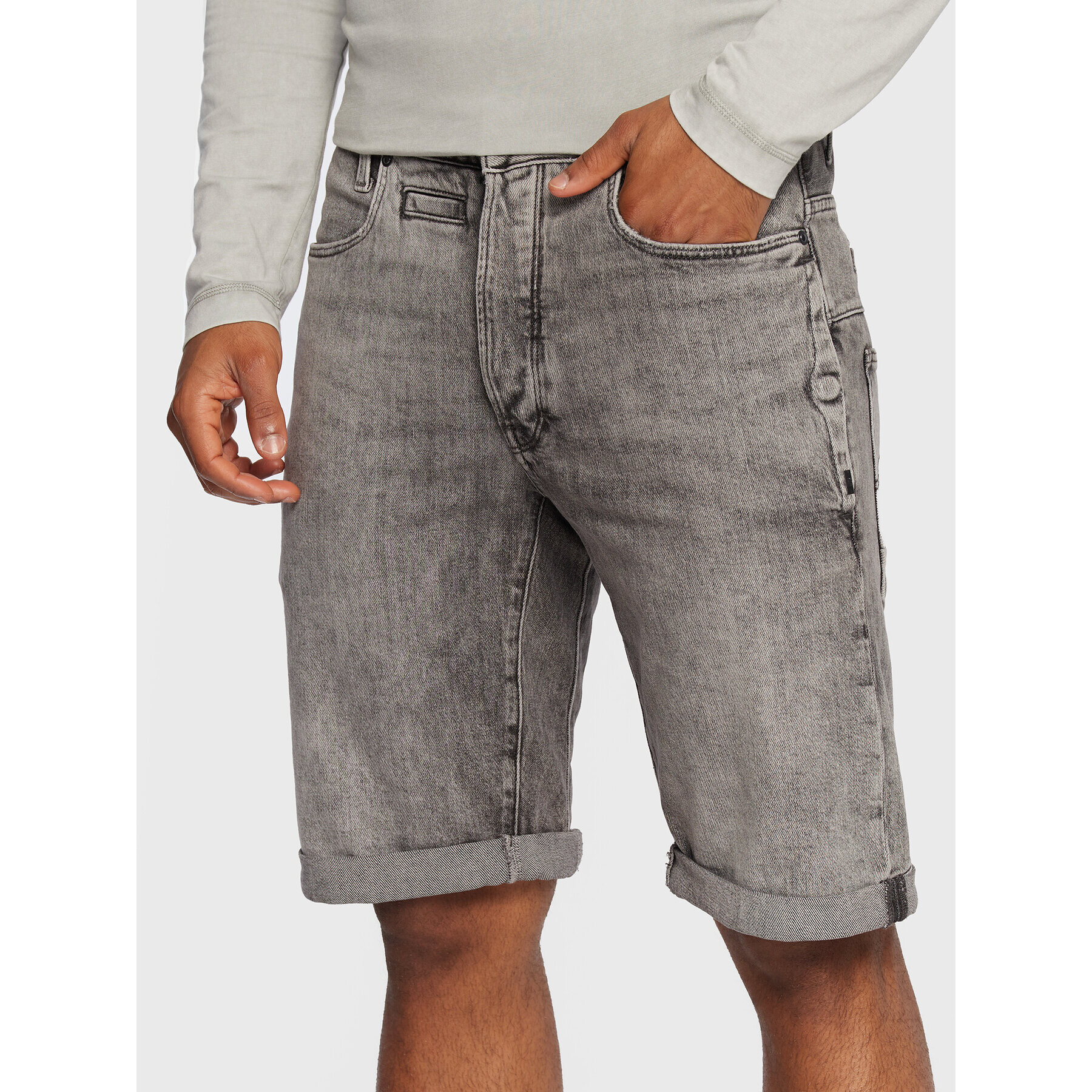 G-Star Raw Džínové šortky D-Staq 3D D10064-C909-C762 Šedá Regular Fit - Pepit.cz