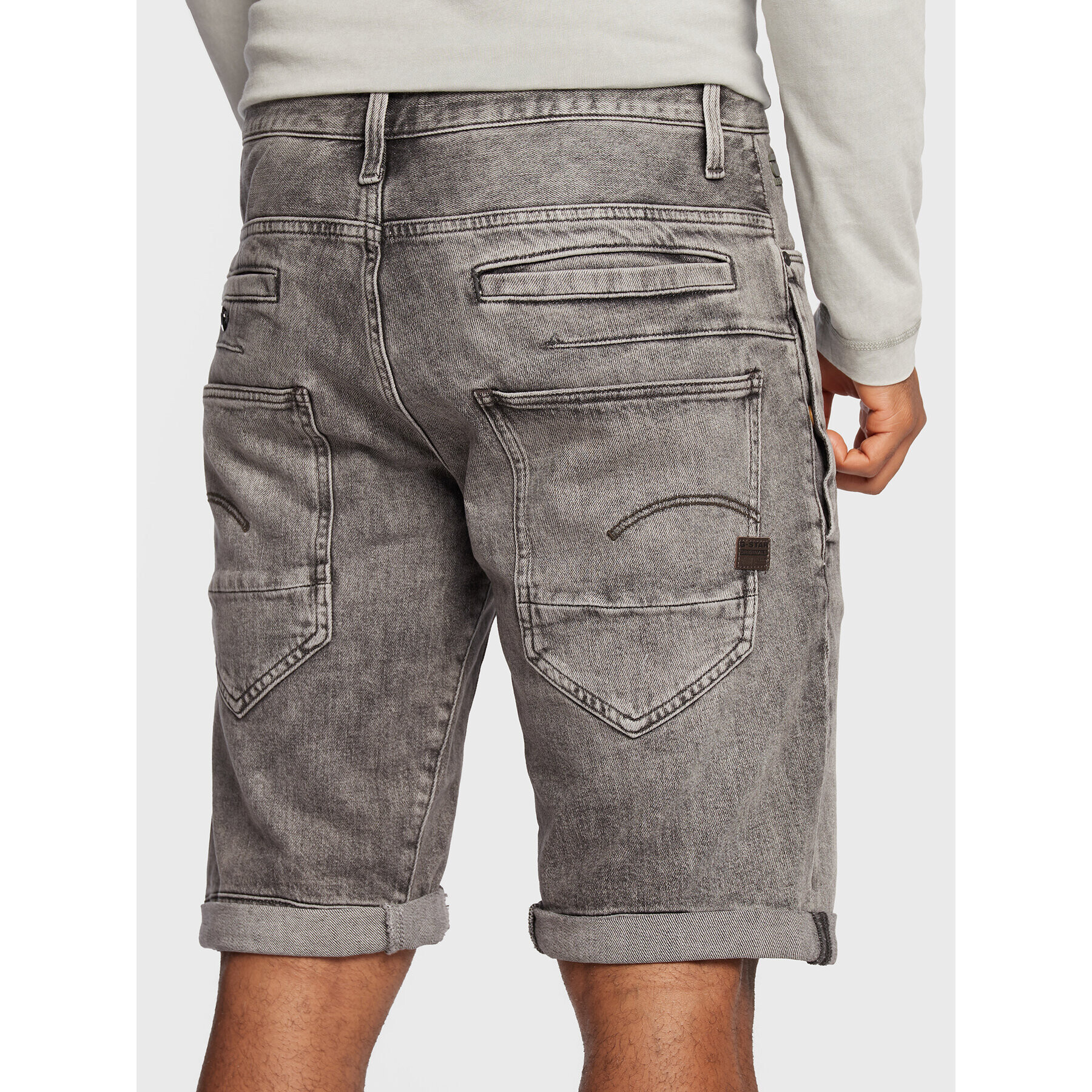 G-Star Raw Džínové šortky D-Staq 3D D10064-C909-C762 Šedá Regular Fit - Pepit.cz