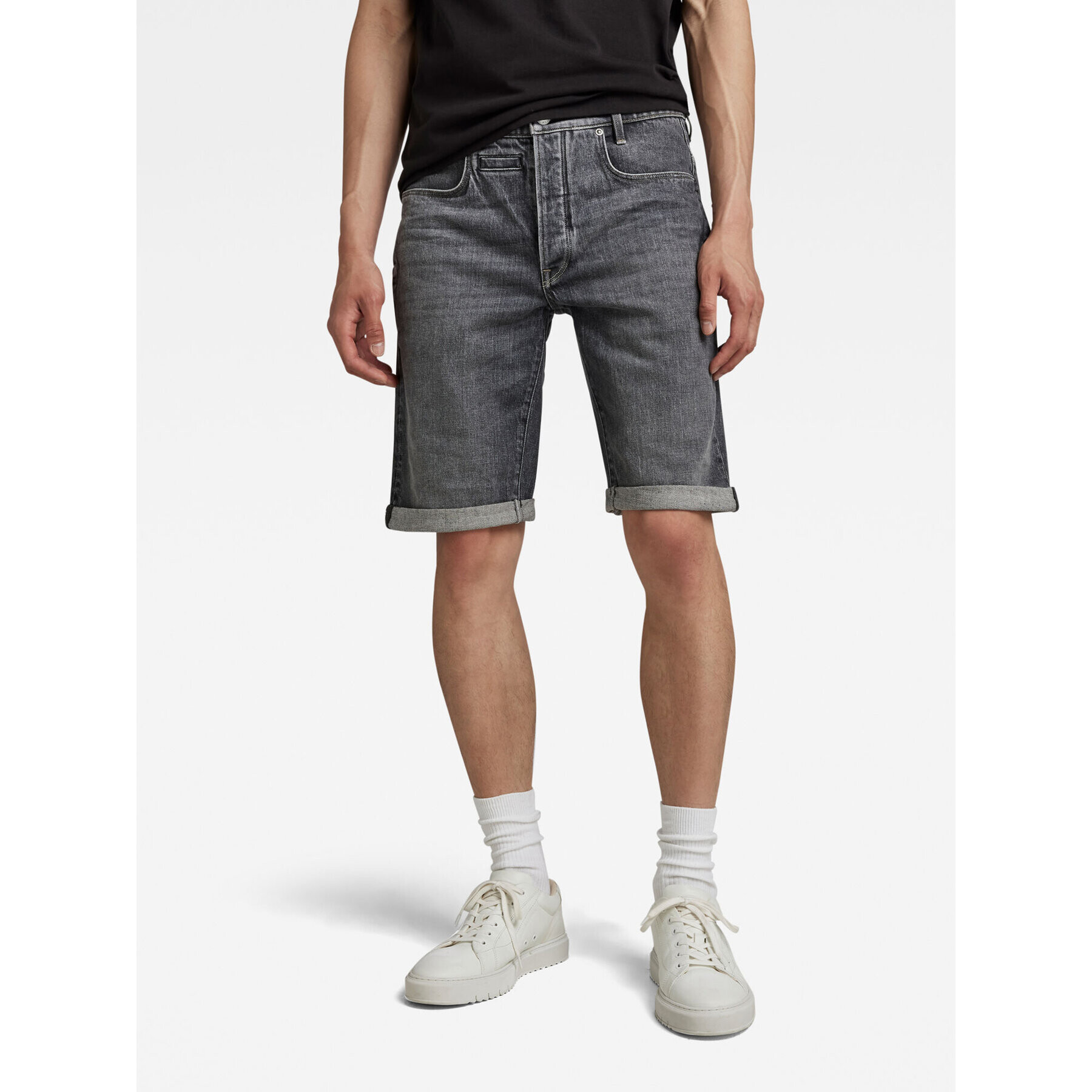 G-Star Raw Džínové šortky D10064-D324-D908 Šedá Slim Fit - Pepit.cz