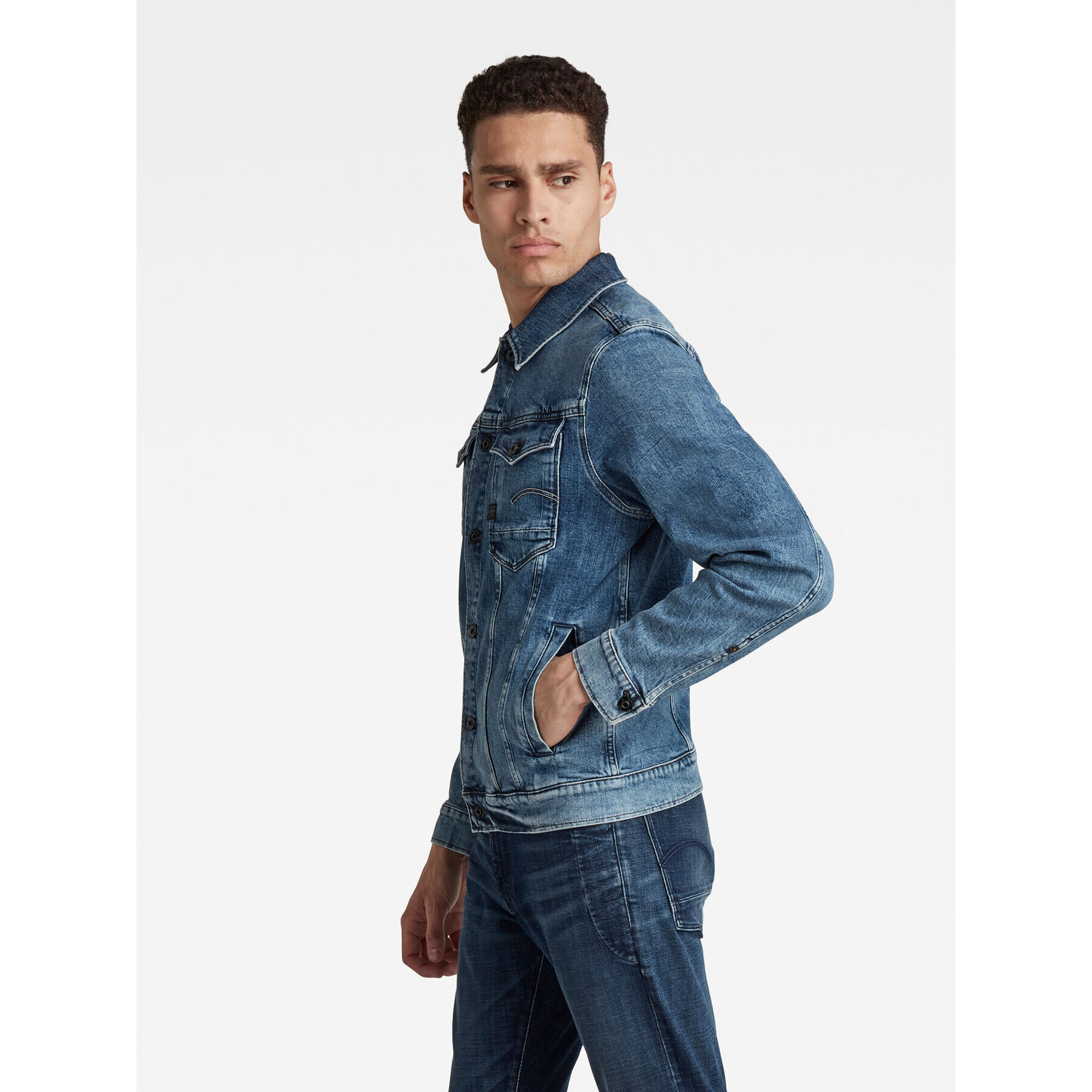 G-Star Raw Jeansová bunda D20086-C911-C767 Modrá Regular Fit - Pepit.cz