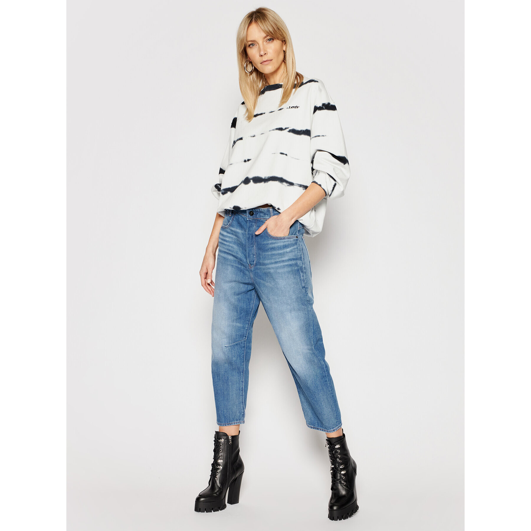 G-Star Raw Jeansy C-Staq 3D D17870-C665-C279 Tmavomodrá Boyfriend Fit - Pepit.cz