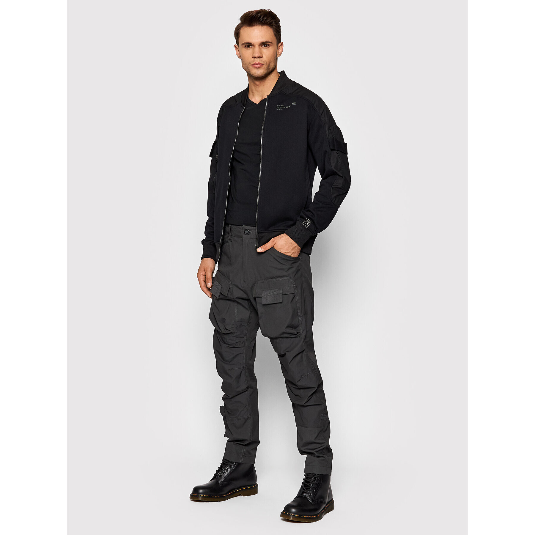 G-Star Raw Kalhoty z materiálu 3D Cargo D19756 9706 5812 Šedá Regular Fit - Pepit.cz