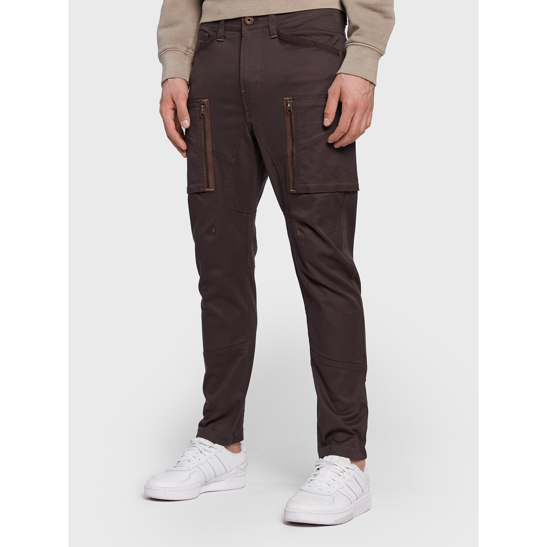 G-Star Raw Kalhoty z materiálu Zip Pocket 3D D21975-C105-0028 Hnědá Skinny Fit - Pepit.cz