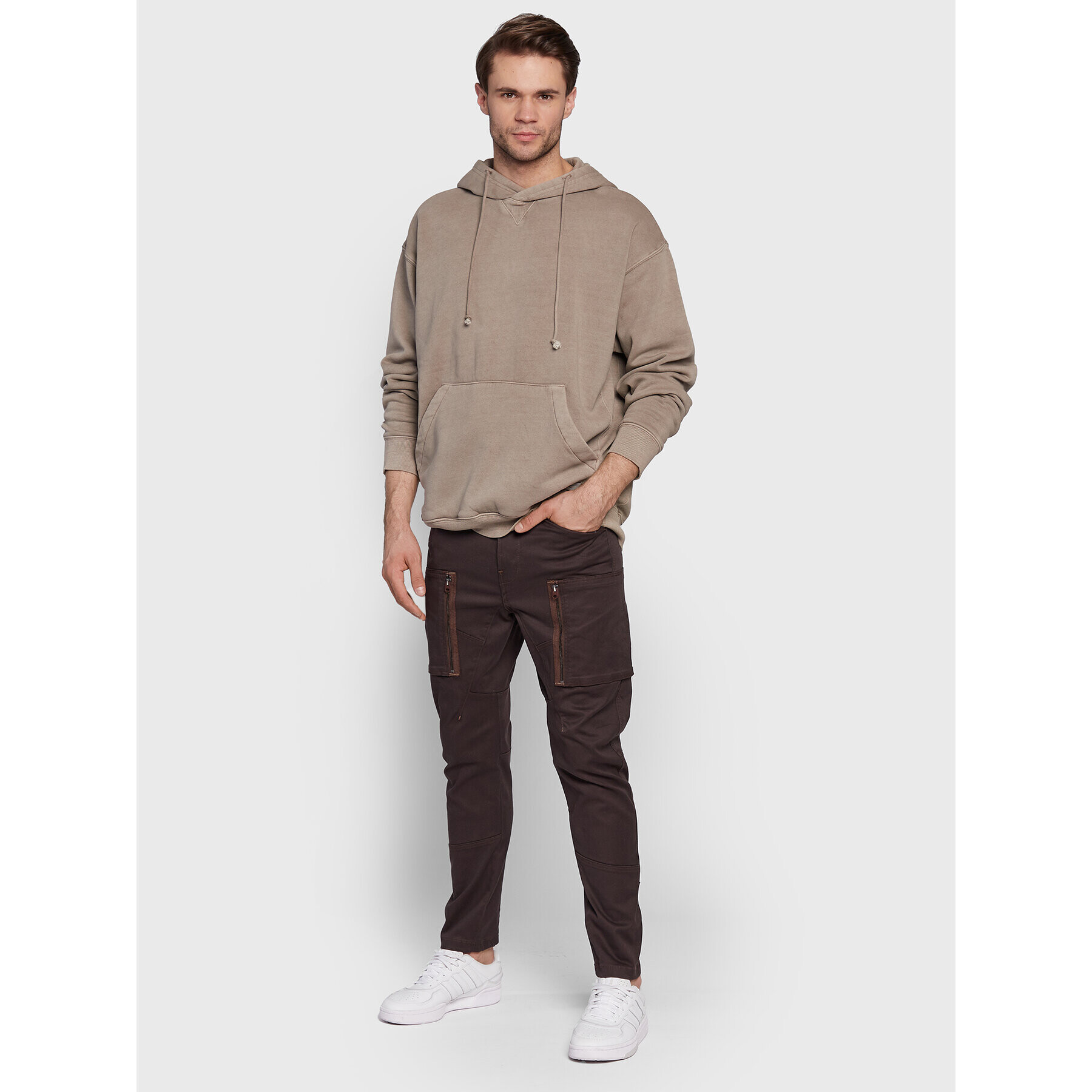 G-Star Raw Kalhoty z materiálu Zip Pocket 3D D21975-C105-0028 Hnědá Skinny Fit - Pepit.cz